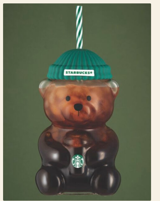 2026 Starbucks Barista Bear Cup Limited Edition Glass Cup Xmas Gifts 503ml New C