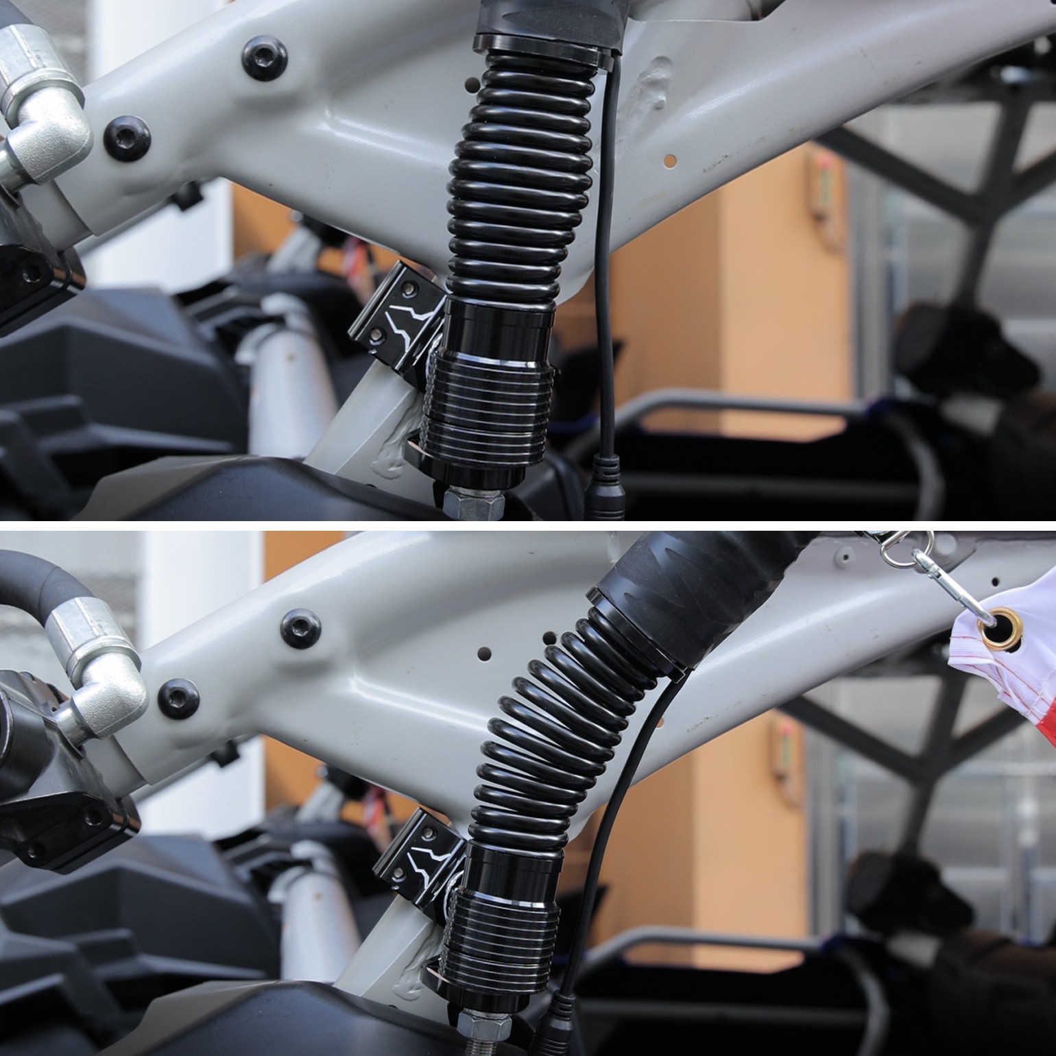 2PCS 2FT Fat Whip Lights LED Spiral Chasing Lighted w/ Warning Light for X3 RZR