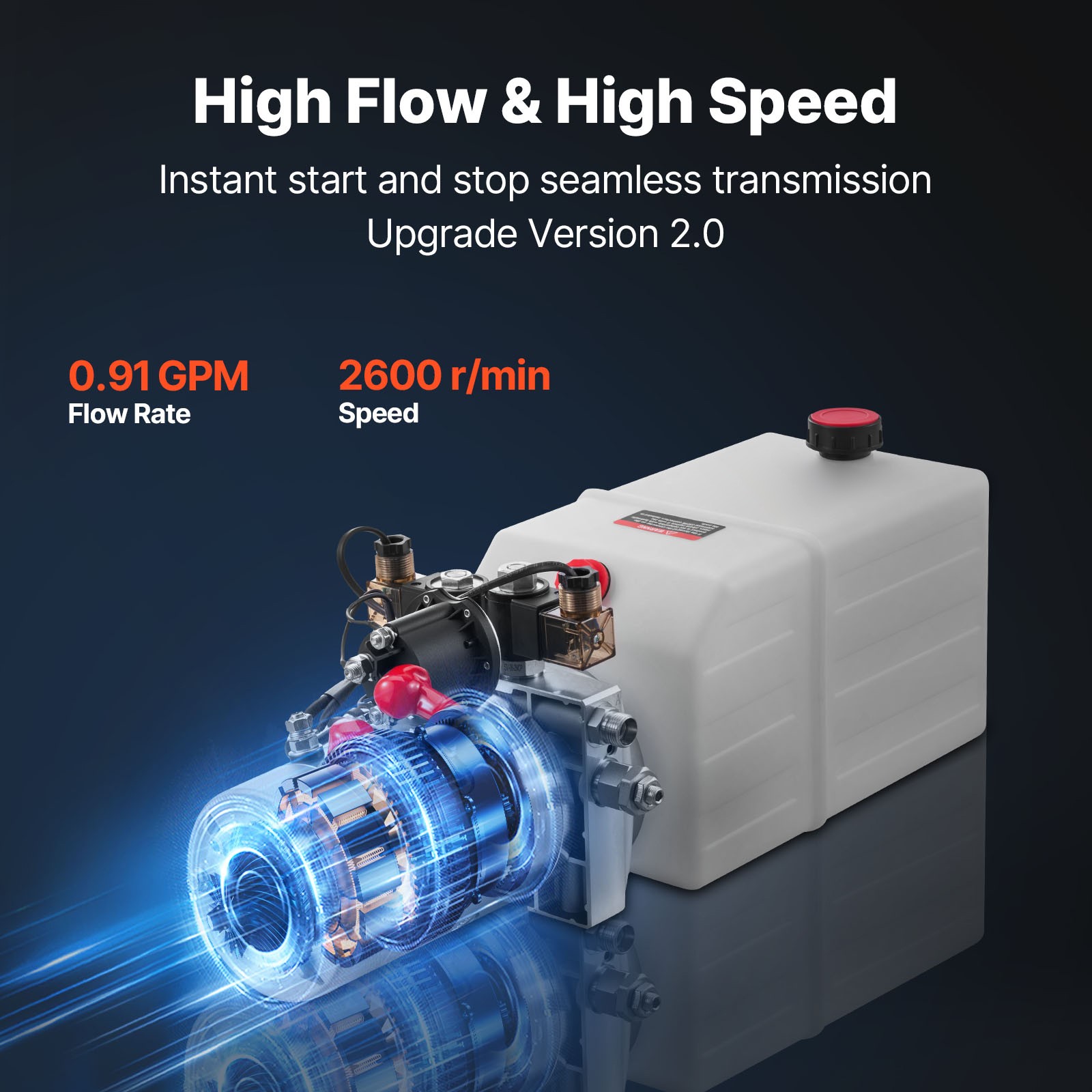 Uimoso 6 Quart Double Acting Hydraulic Pump 12V Dump Trailer Power Unit SAE#6