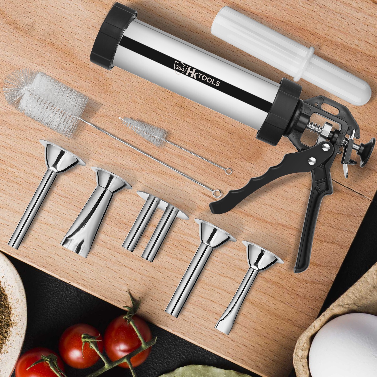 2 Pound Jerky Gun Kits Jerky Maker Gun Stainless Steel Sausage Stuffer