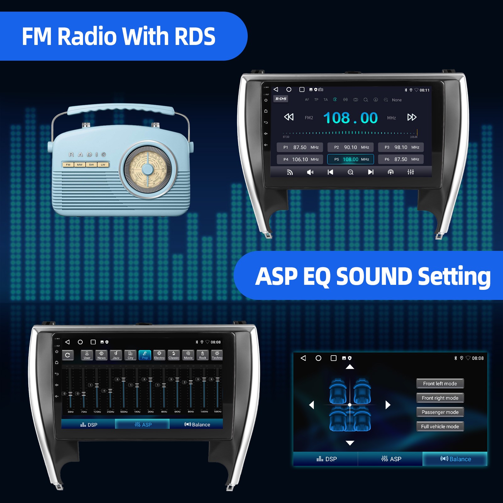 Android 15 Carplay For 2015-2017 Toyota Camry Car Stereo Radio GPS Navi BT WIFI