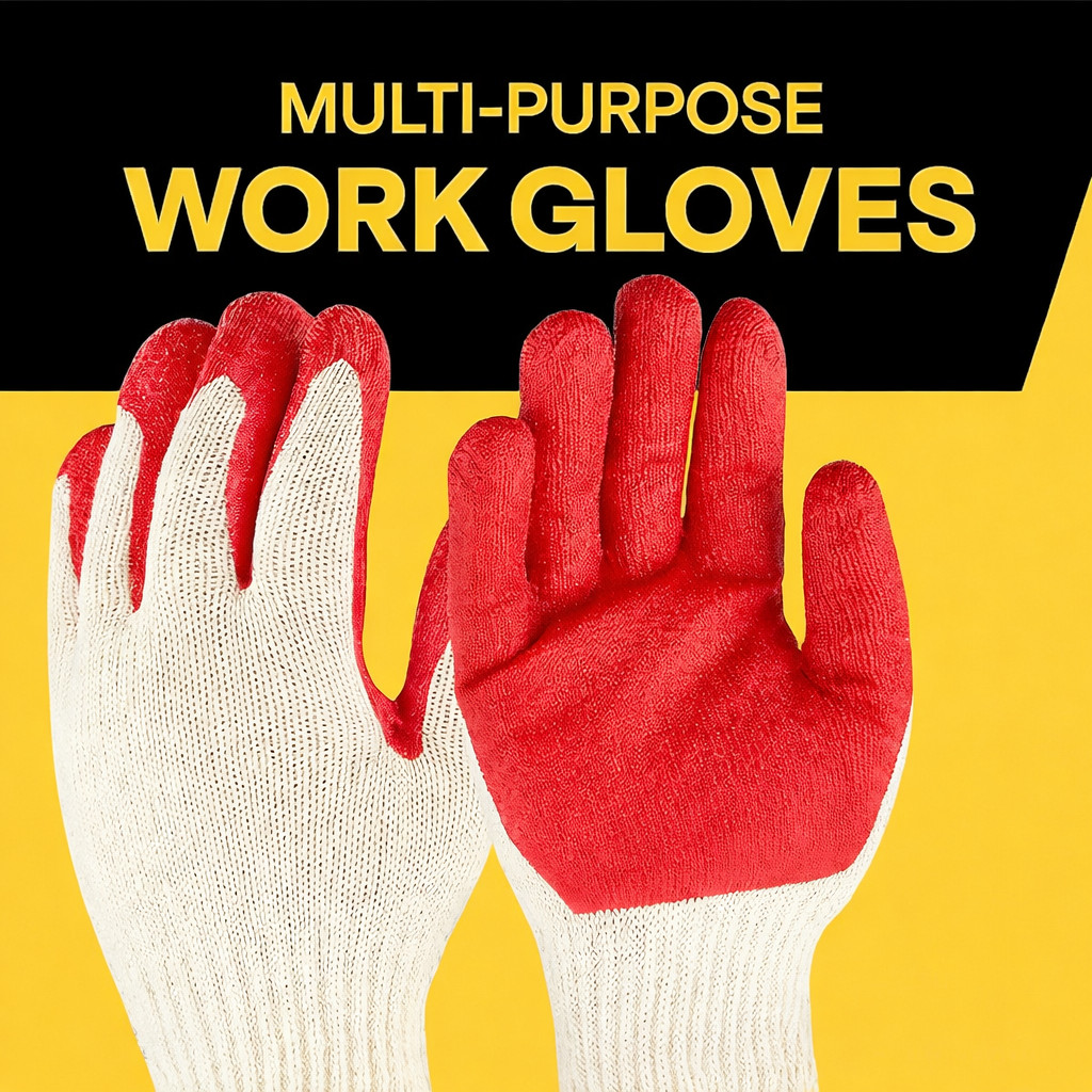 Construction / Garden Yard Gloves Nitrile Dipped AntiSlip Knit Wrist 3 pairs NEW