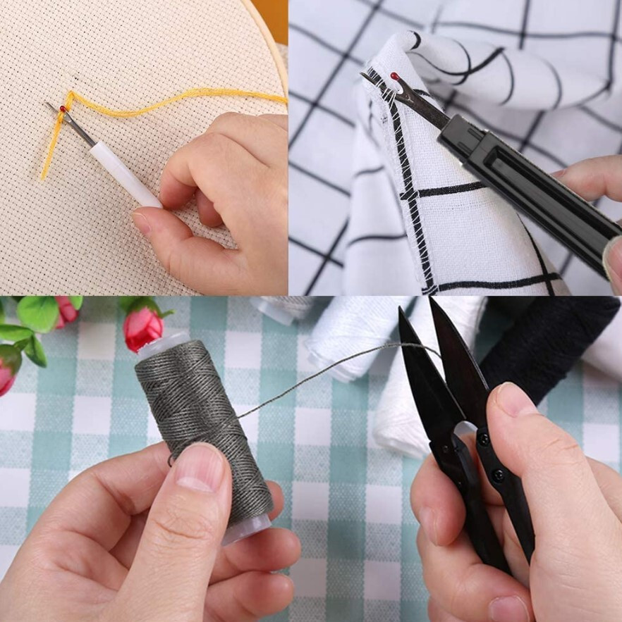 Sewing Kit Set Awl Leather Hand Stitcher Repair Set Heavy Duty Thread Needles