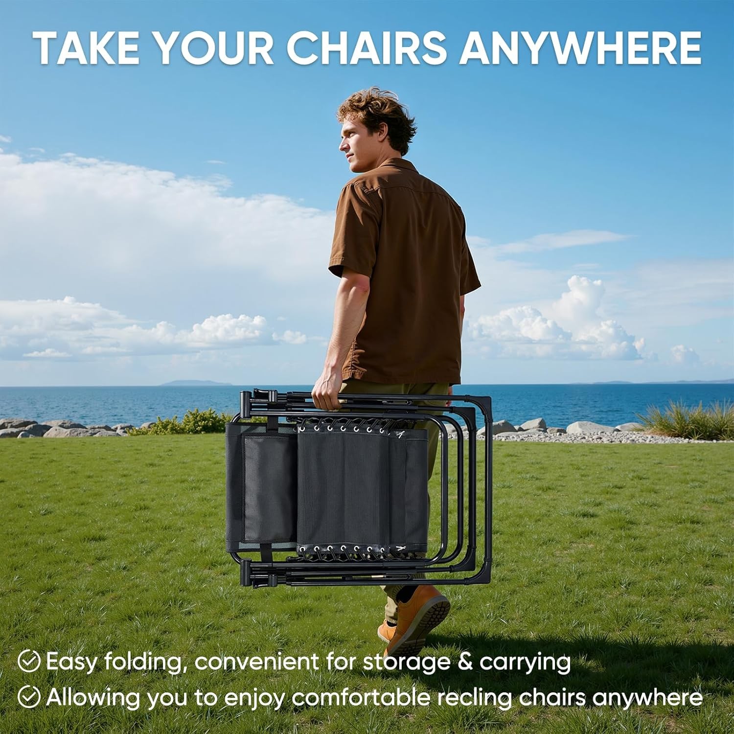 Zero Gravity Chair Outdoor Lounge Chair w/ Removable Cushion&Cup Holder&Headrest