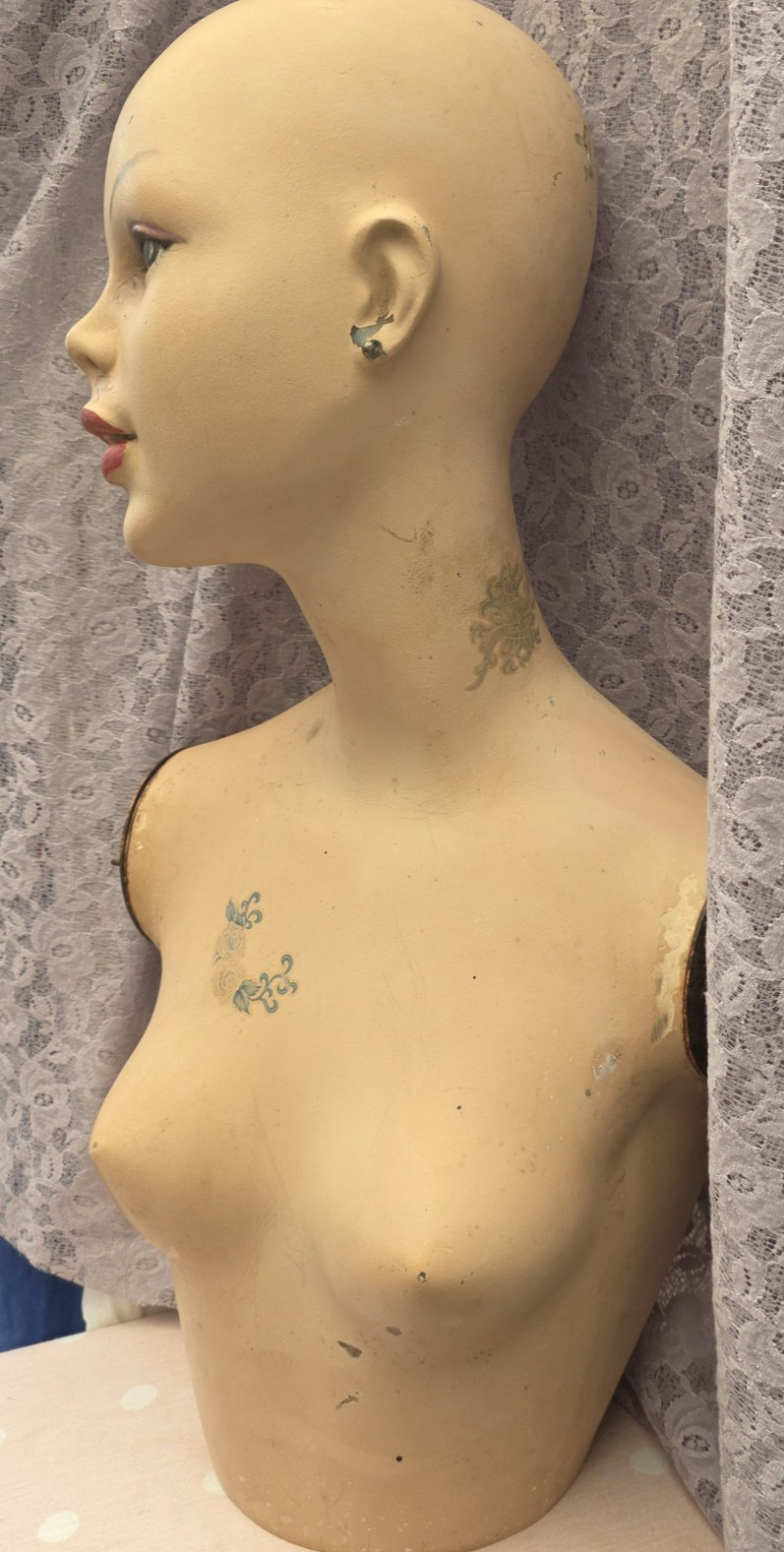 Vintage 'Vera' 1950's - 1960's Fibreglass Bust Manniquin