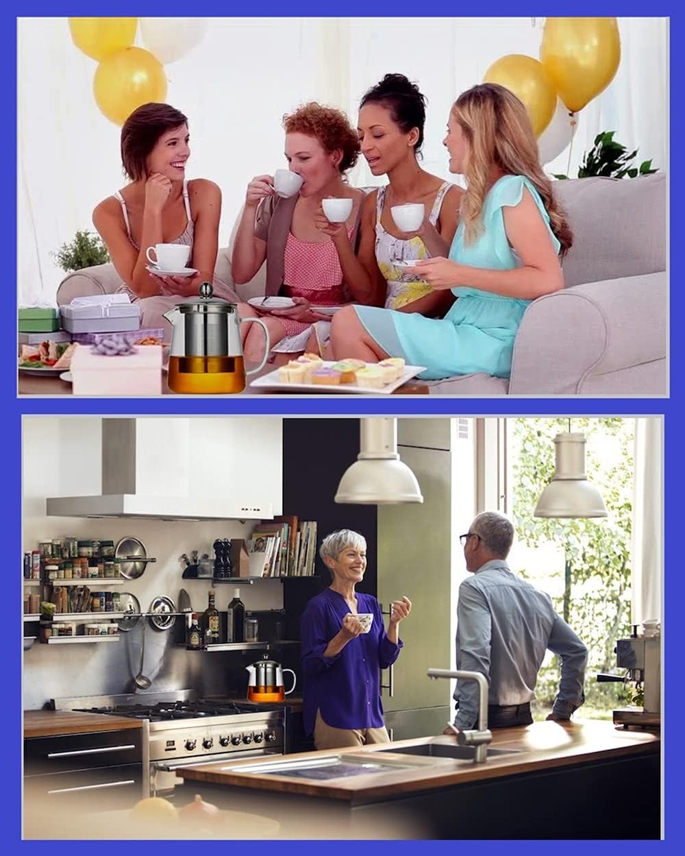 Glass Teapot with Removable Infuser, Stovetop Safe Tea Kettle, Tea Diffuser