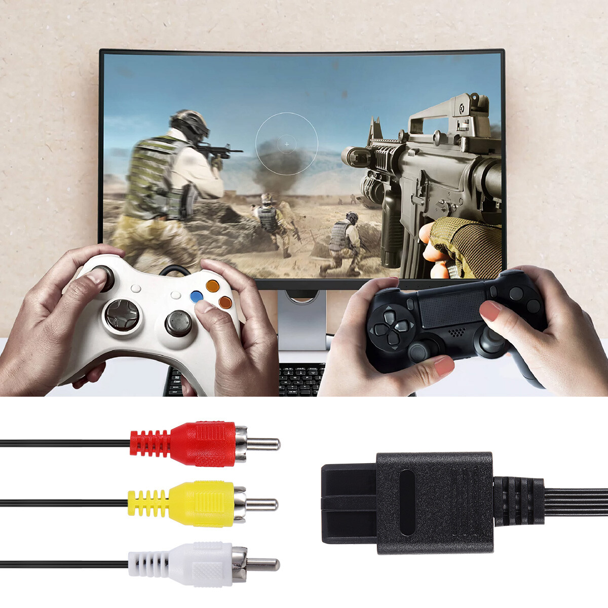 N64 SNES Gamecube RCA AV TV Audio Video Stereo Cable Cord For Nintendo 64 LOT