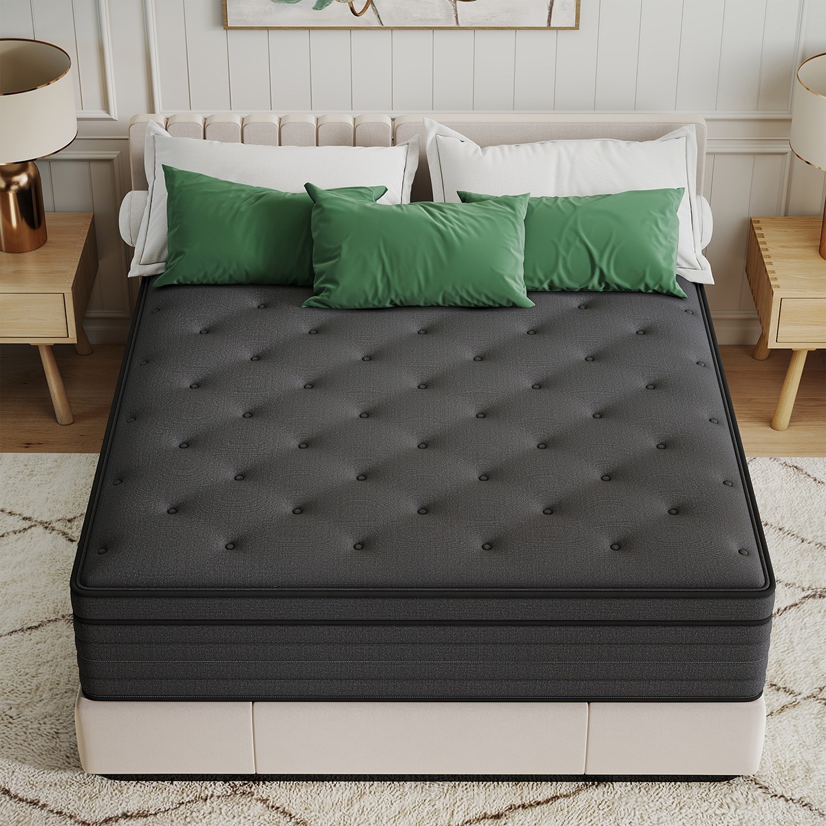 6"8"12"14" Gel Memory Foam Hybrid Spring Mattress Twin Full Queen King In A Box