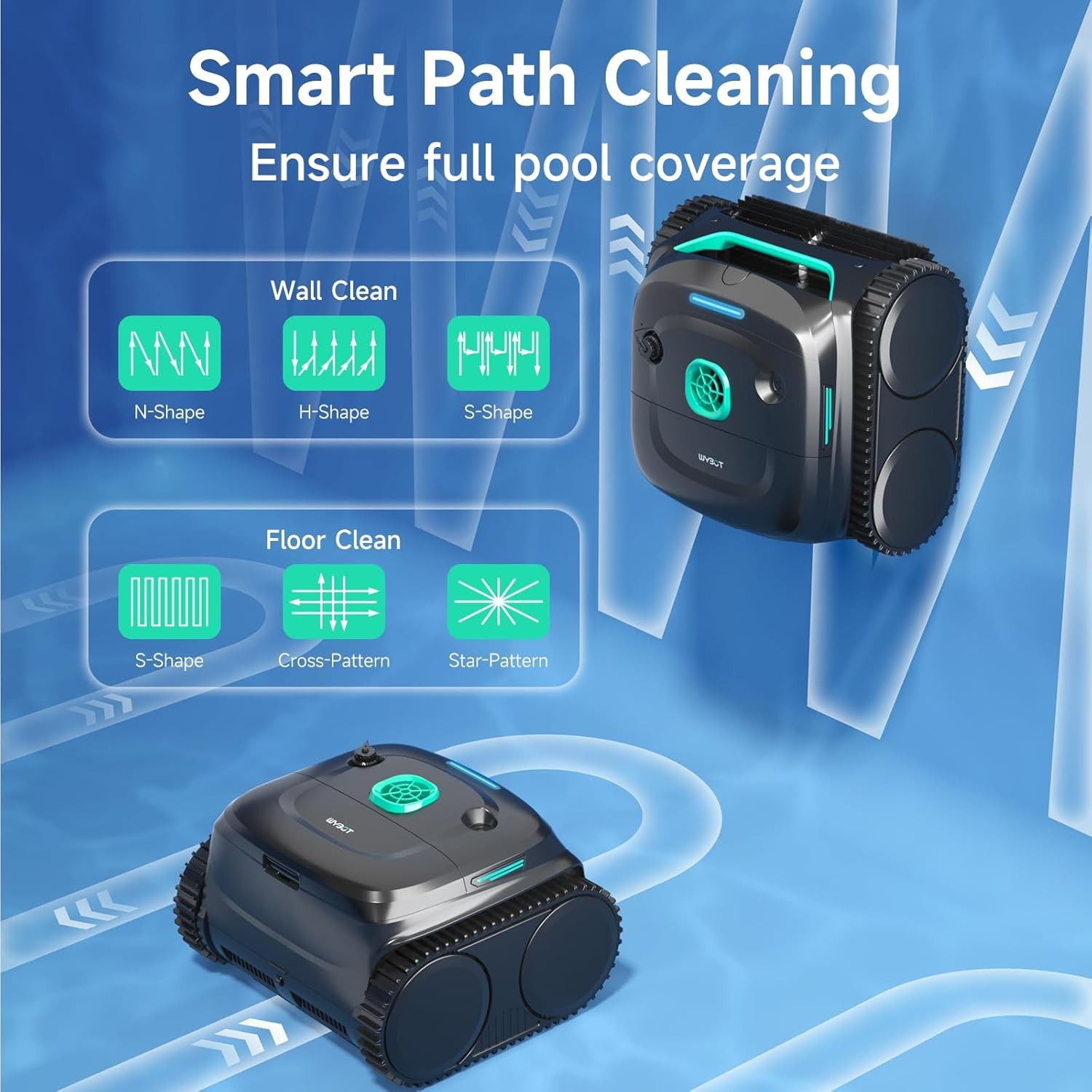 WYBOT C2 Cordless Robotic Pool Cleaner, up to 2152 Sq.ft 7 Cleaning Modes
