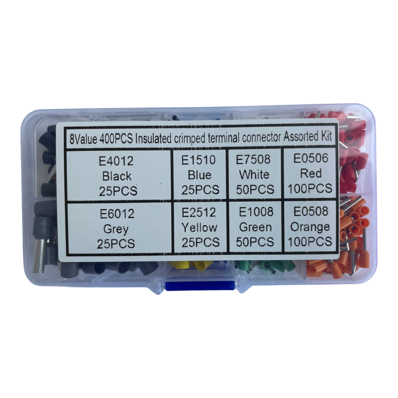 400 Pcs Crimp Terminal Connector Sleeves, 8 Kind of Wire Ferrules Kits