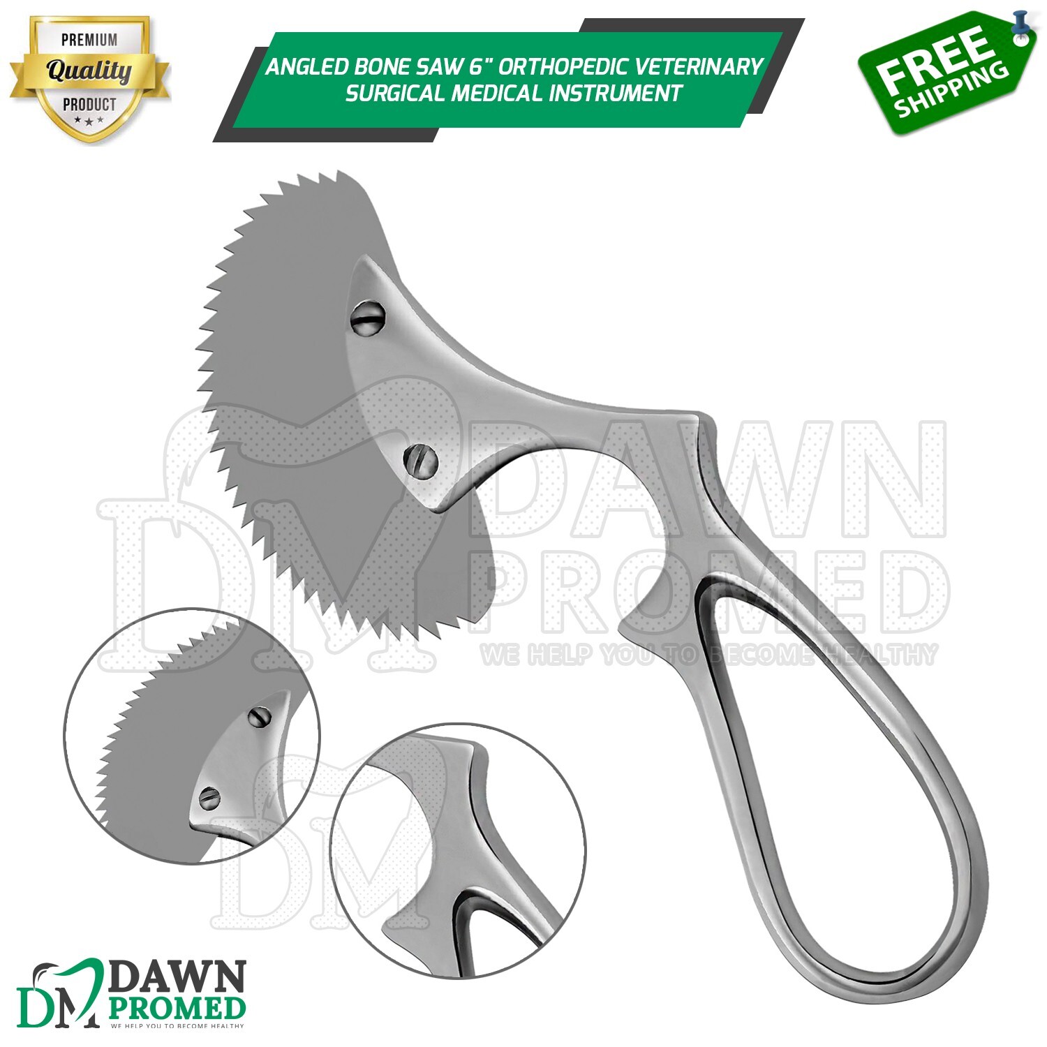 Angled Bone Saw 6" Orthopedic Veterinary Surgical Medical Instrument German Grad