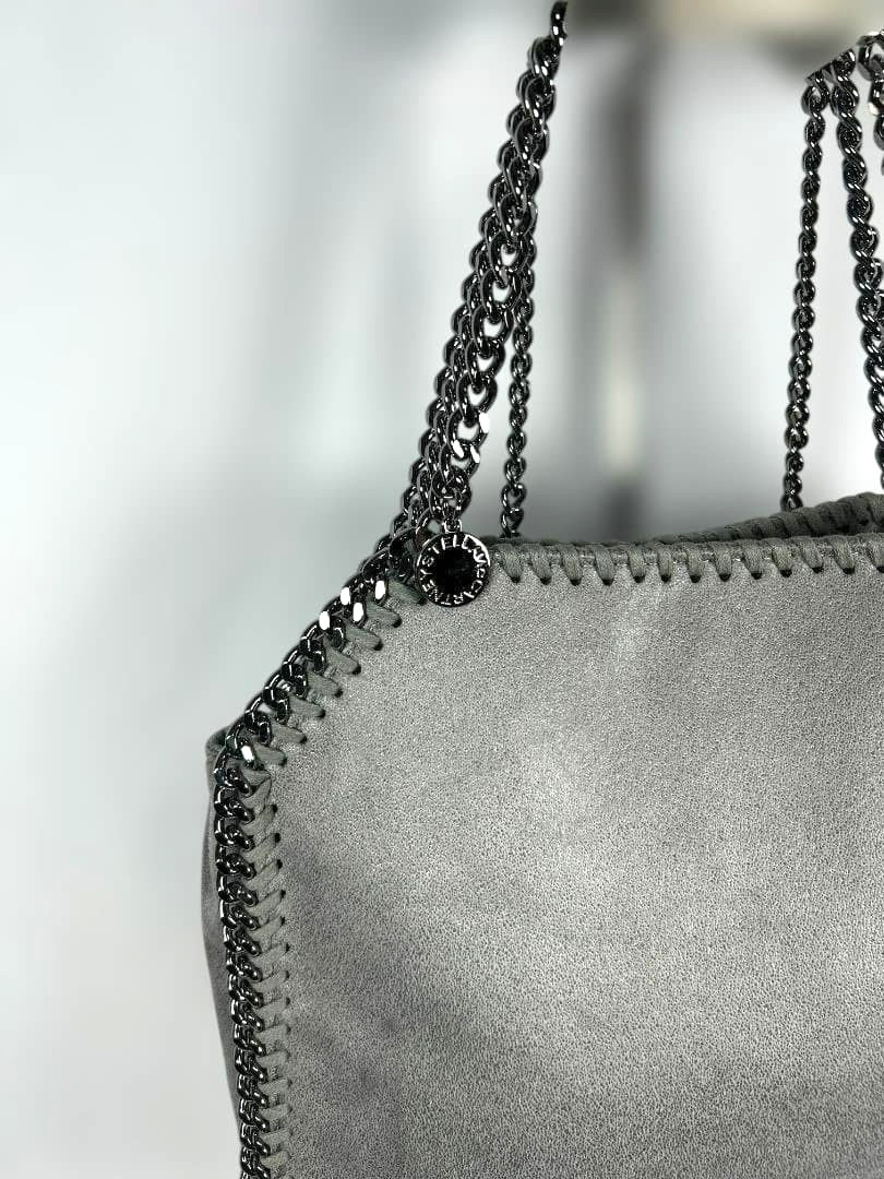 Stella McCartney Falabella Mini Gray Silver Women Tote Bag Shoulder Bag 129404