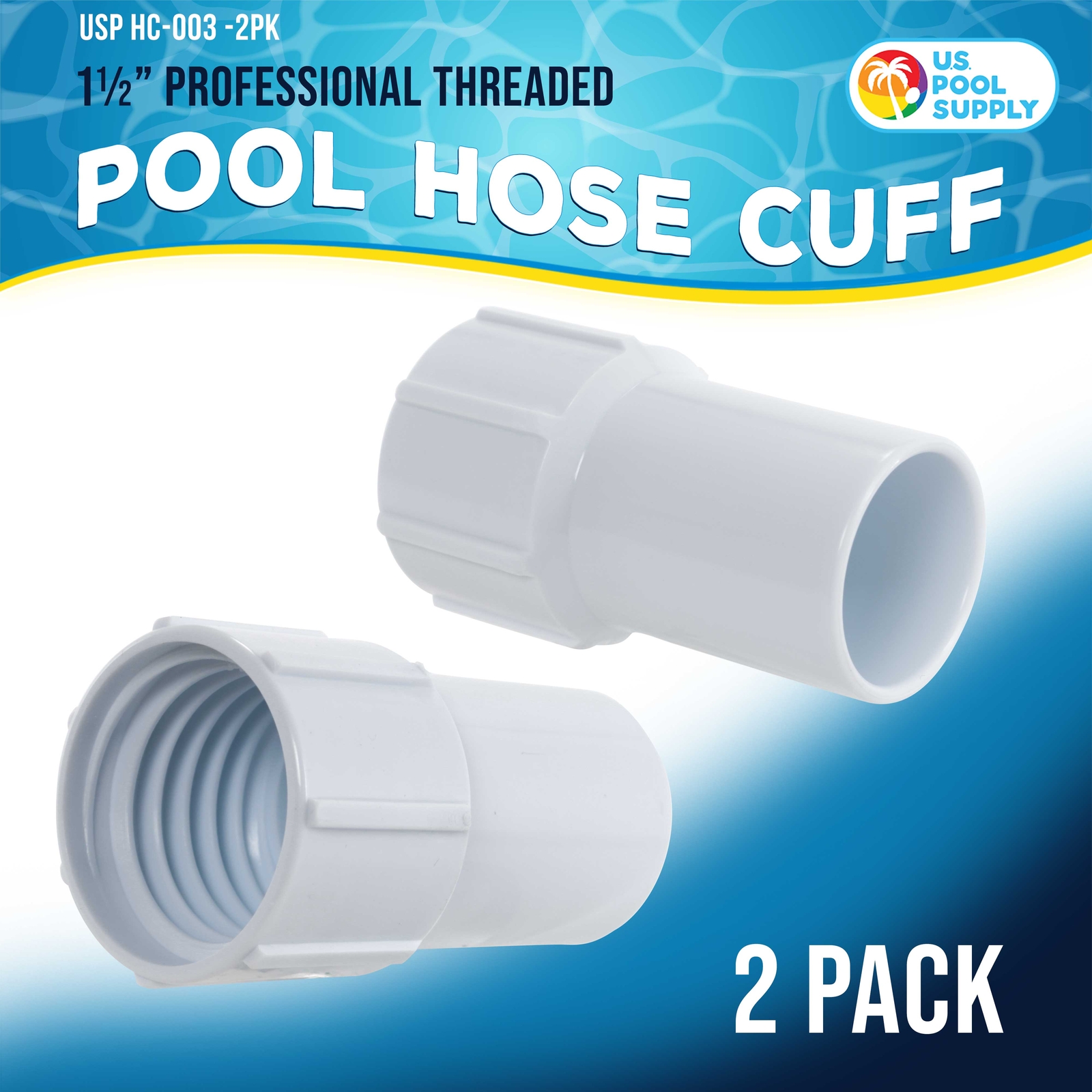 1-1/2" Pool Hose Replacement Cuff, 2 Pack, Spiral-Wound Vacuum Hoses Repair Ends