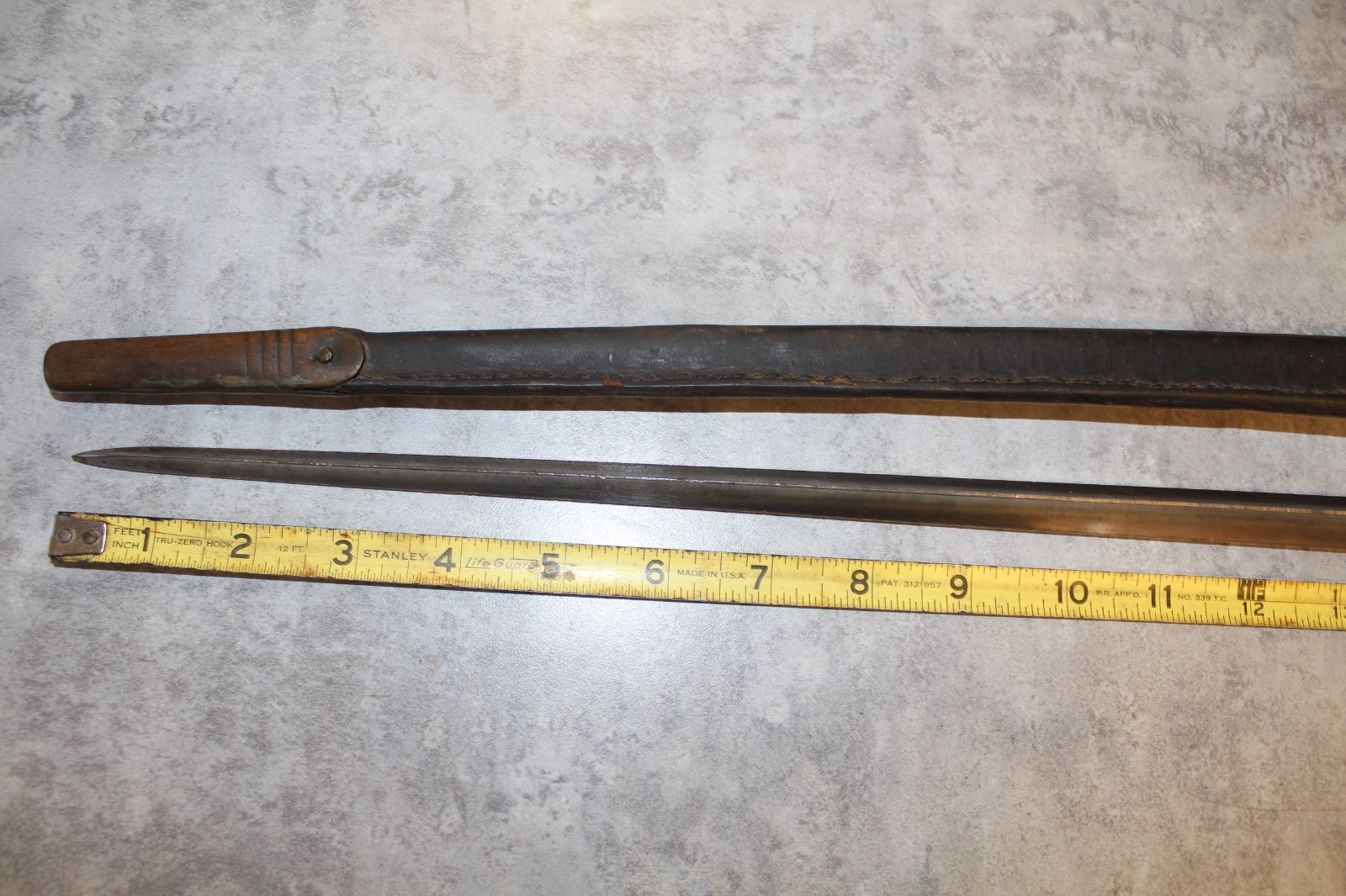 P1876 Martini-Henry Socket Bayonet Leather Scabbard British Pattern 1876