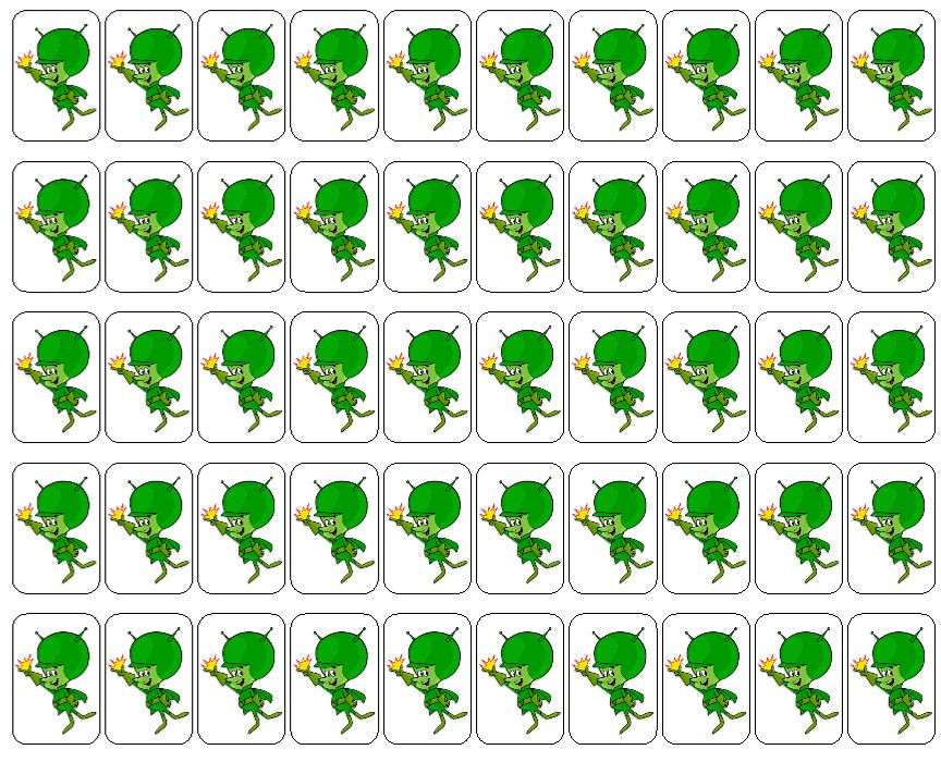 50 Great Gazoo ( Flintstones ) Envelope Seals / Labels / Stickers, 1" by 1.5"