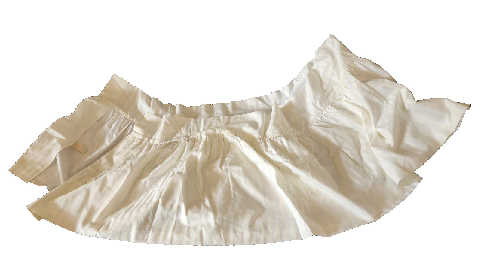 Anichini Euro Bed Skirt Set - 2x-82"x20" 1x-64"x20" Cream Striped Damask USA