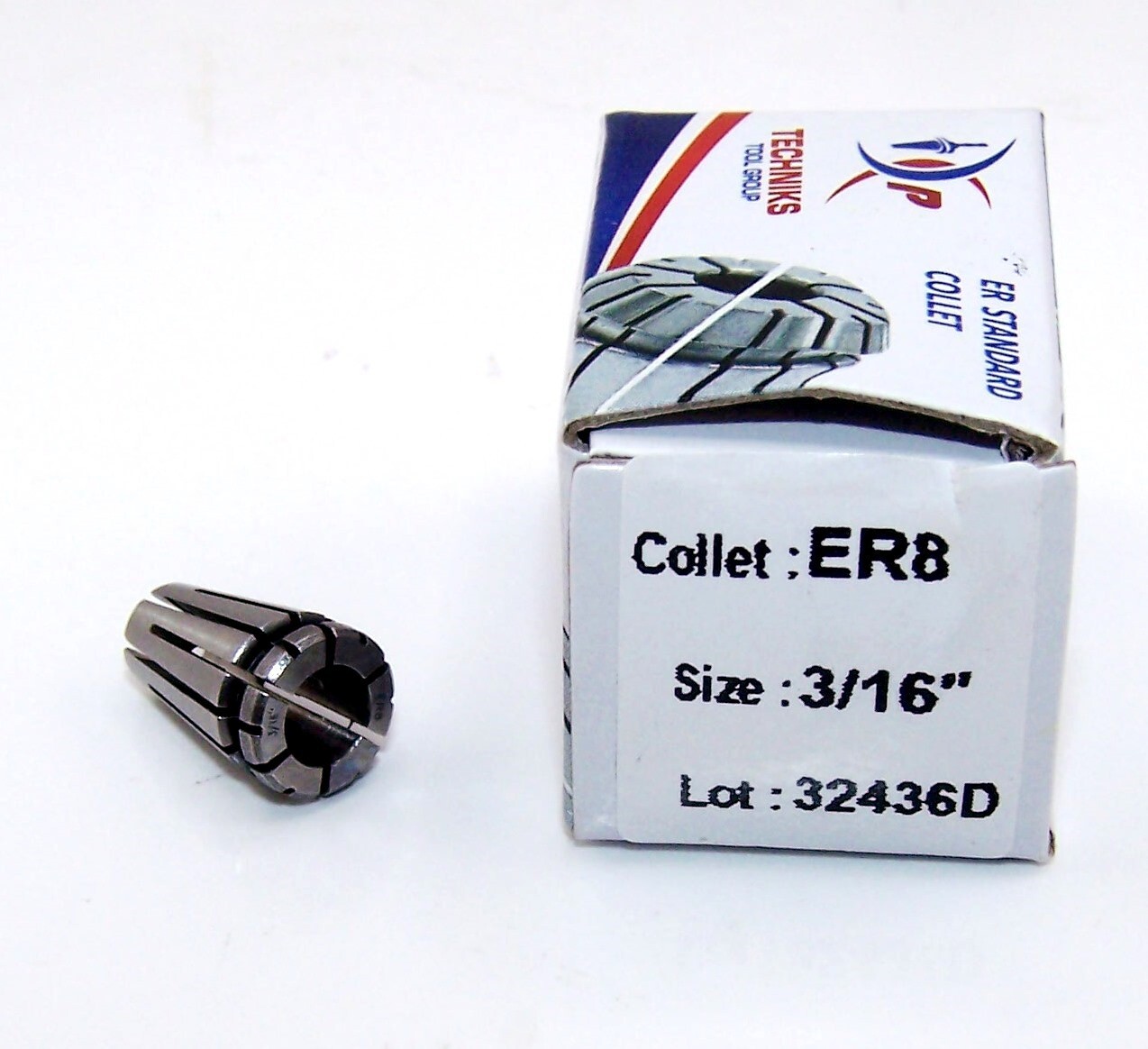 04208-3/16 Techniks ER8 COLLET 3/16" PRECISION - .0002" T.I.R