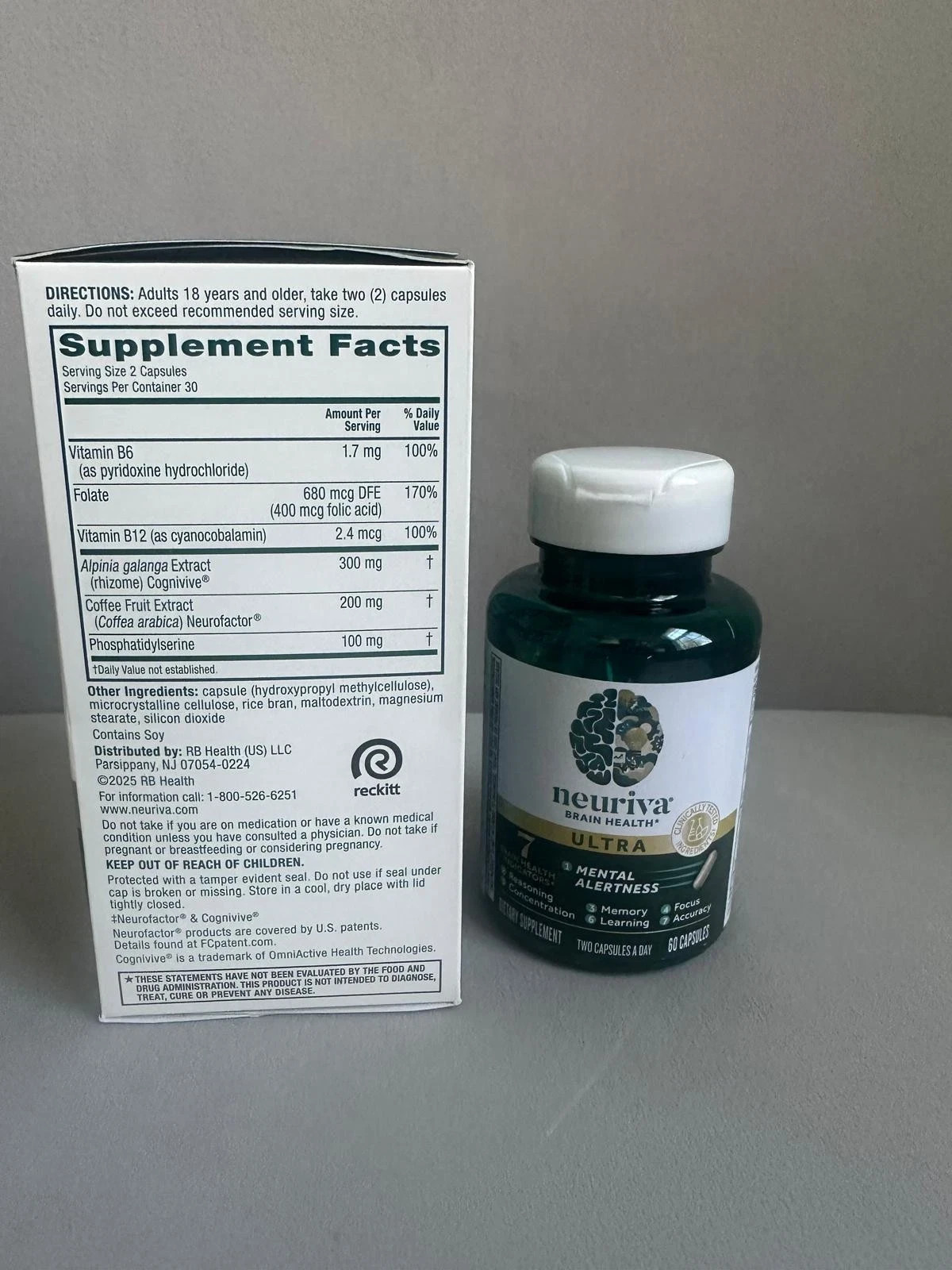 Neuriva Ultra Brain Health Memory Focus Mental Alertness 60 Caps