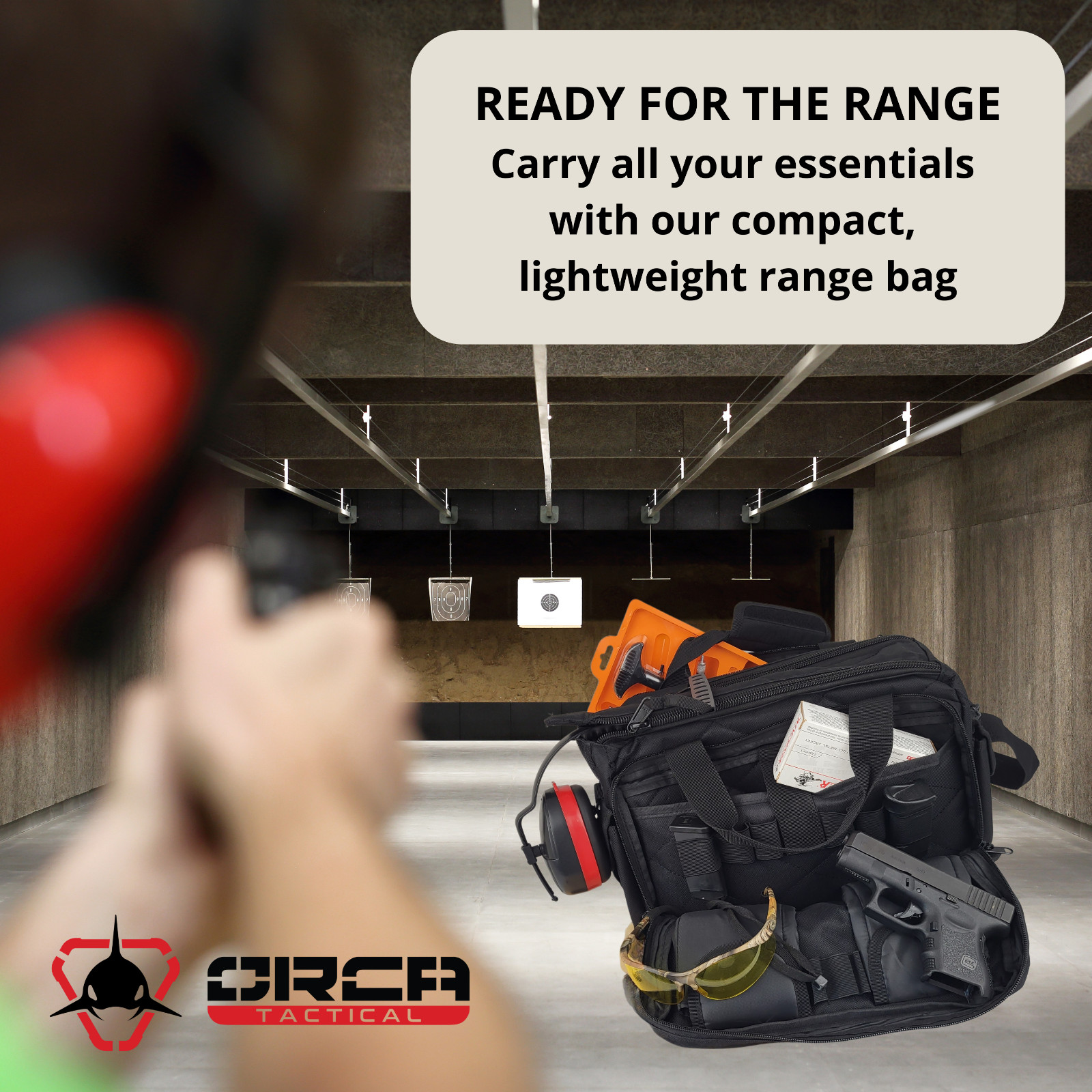 Orca Tactical 2+ Pistol Range Bag Shooting Handgun Revolver Duffle Ammo Case