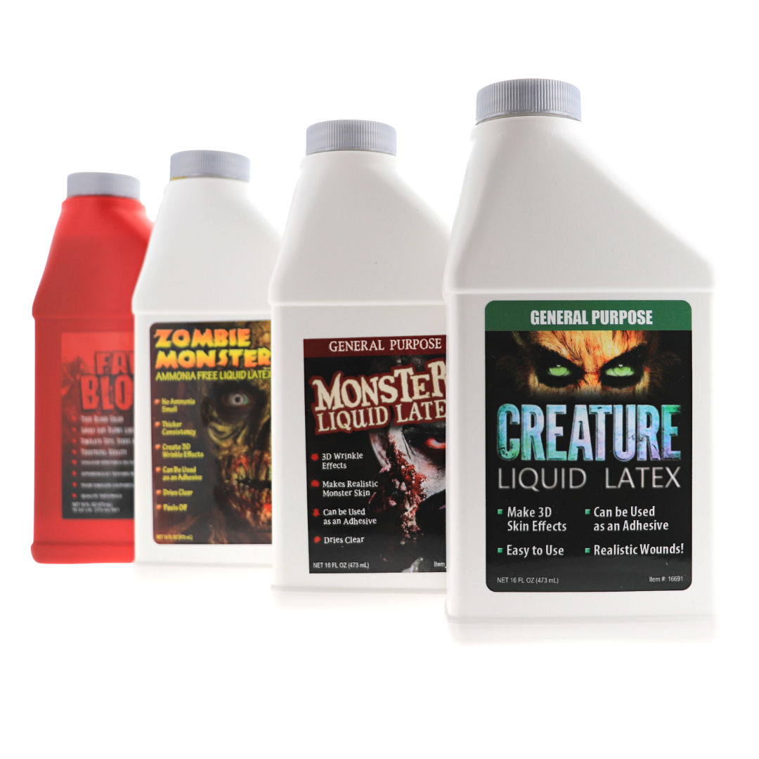 Monster Liquid Latex - Dries CLEAR - Creates Zombie Skin and FX