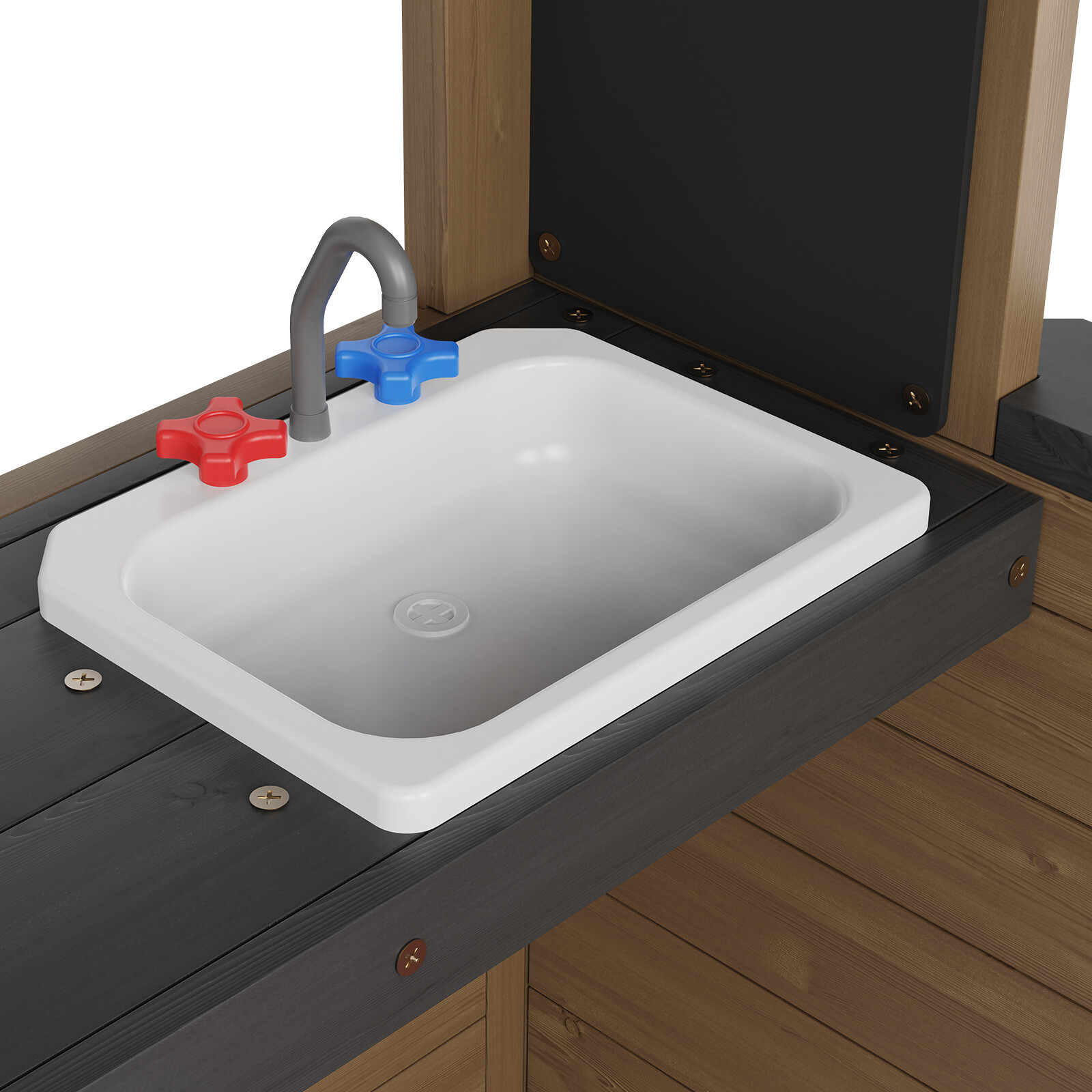 VEVOR Outdoor Wooden Playhouse Kids Garden Games Cottage with Door Window Sink