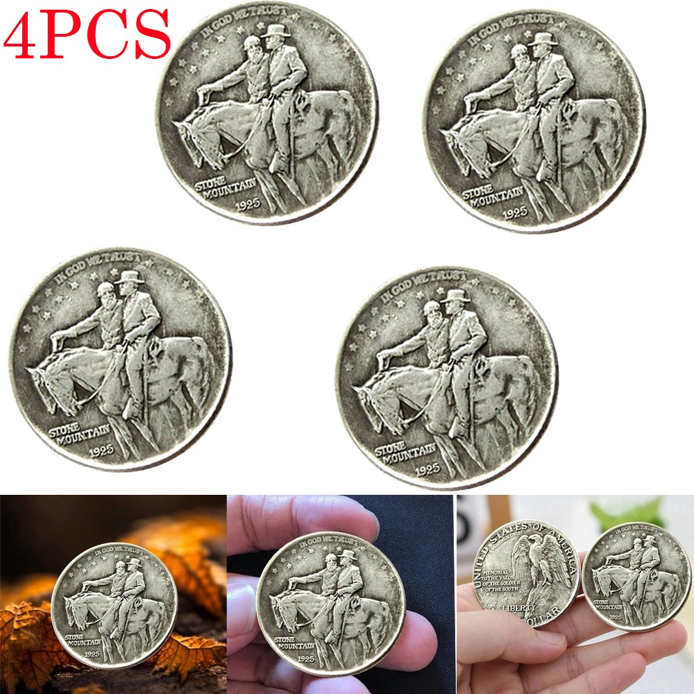 4PCS 1925 Stone Mountain Silver Half Dollar Classic Commemorative Coin