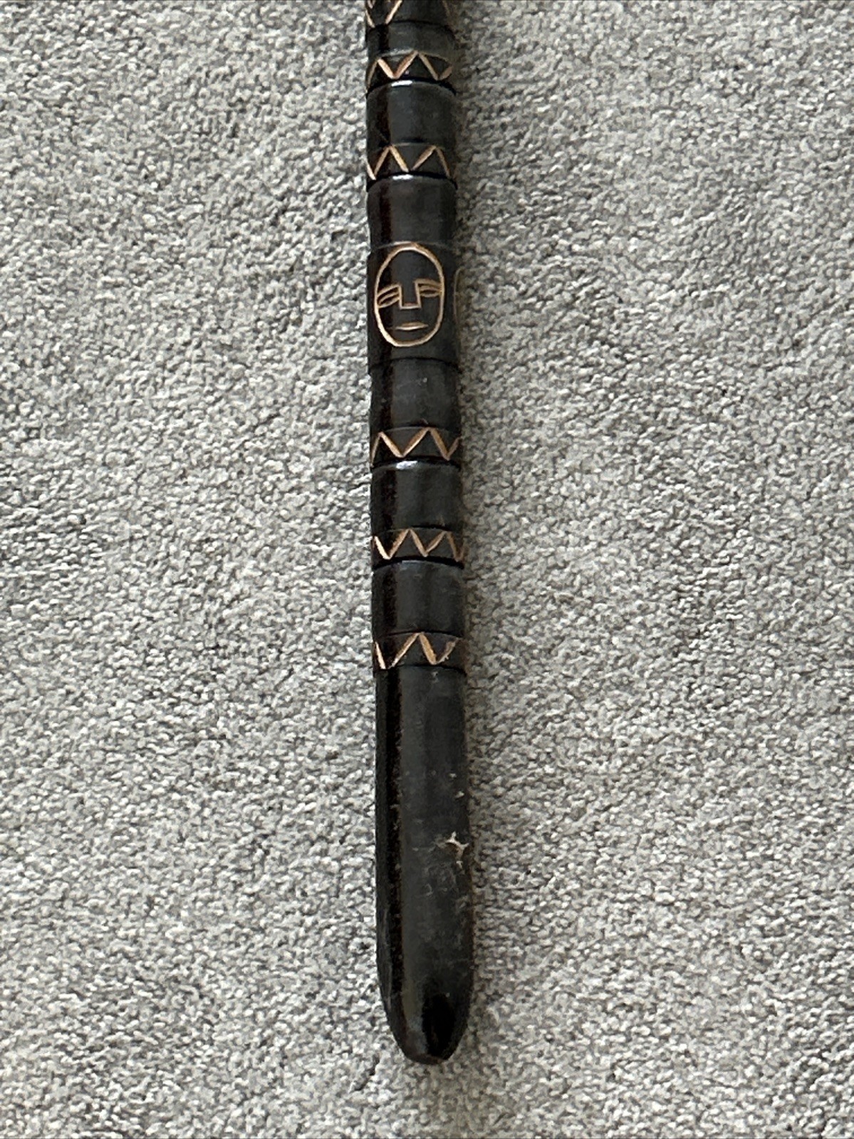 Vintage African Wood & Metal Hand Carved Spear 59”