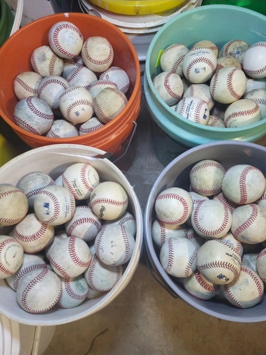 Lot Of 50 GREAT  Leather used  baseballs Mixed Brands, Rawlings Wilson Etc