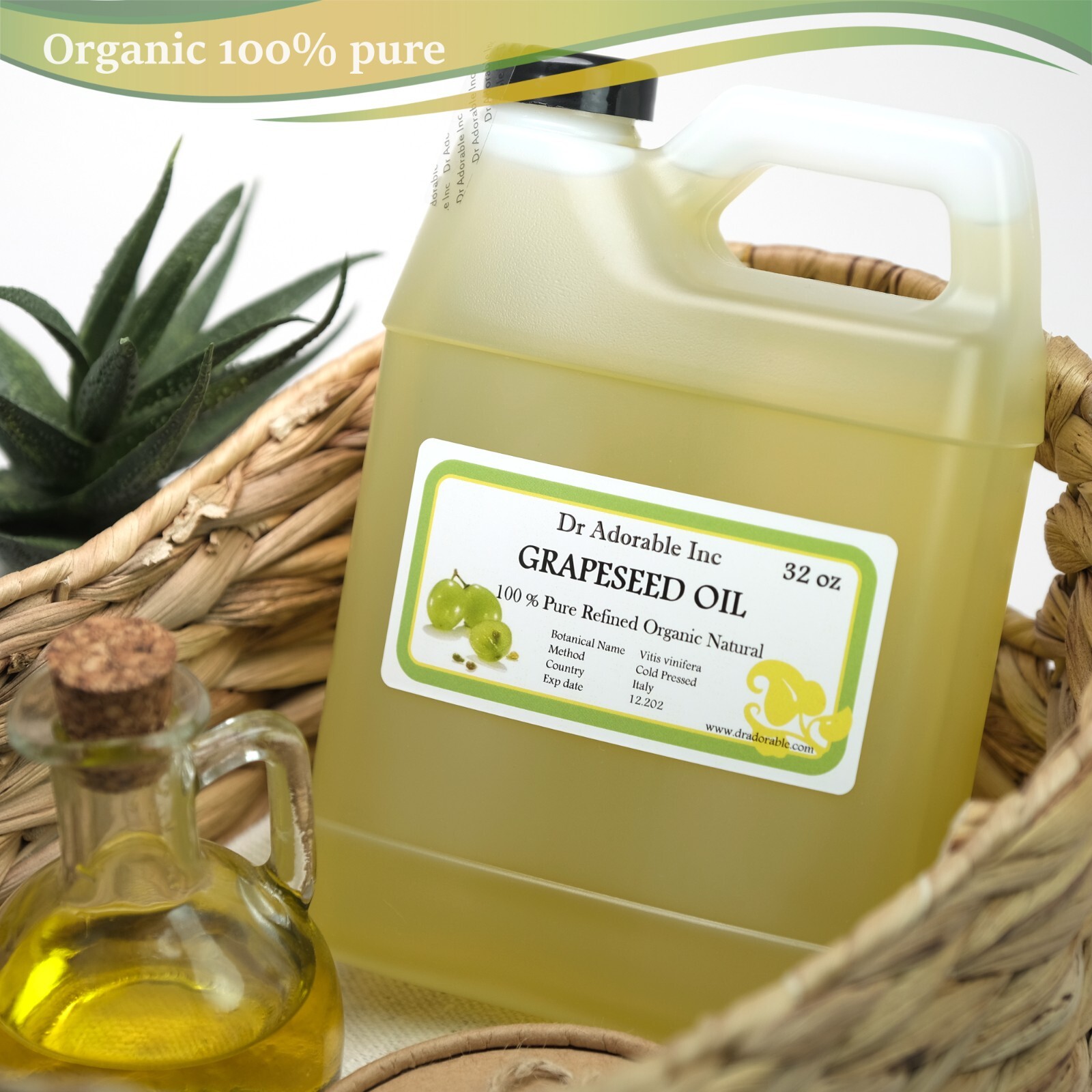 ORGANIC GRAPESEED OIL COLD PRESSED PURE 2 OZ 4 OZ-UP TO 1 GALLON