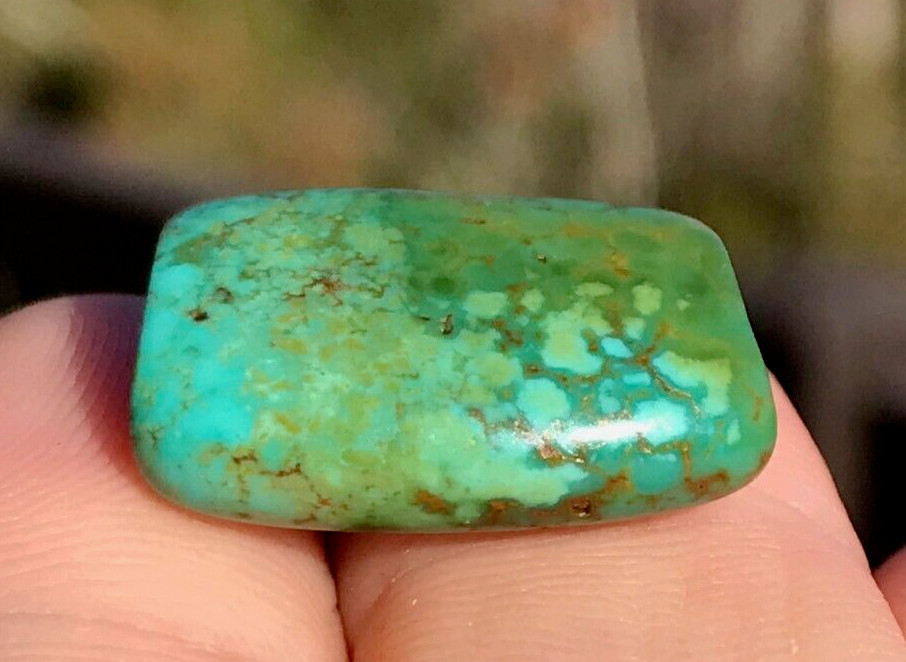 ANTIQUE RARE VERY OLD TIBETAN TURQUOISE BEAD - BEAUTIFUL WORN PATINA!