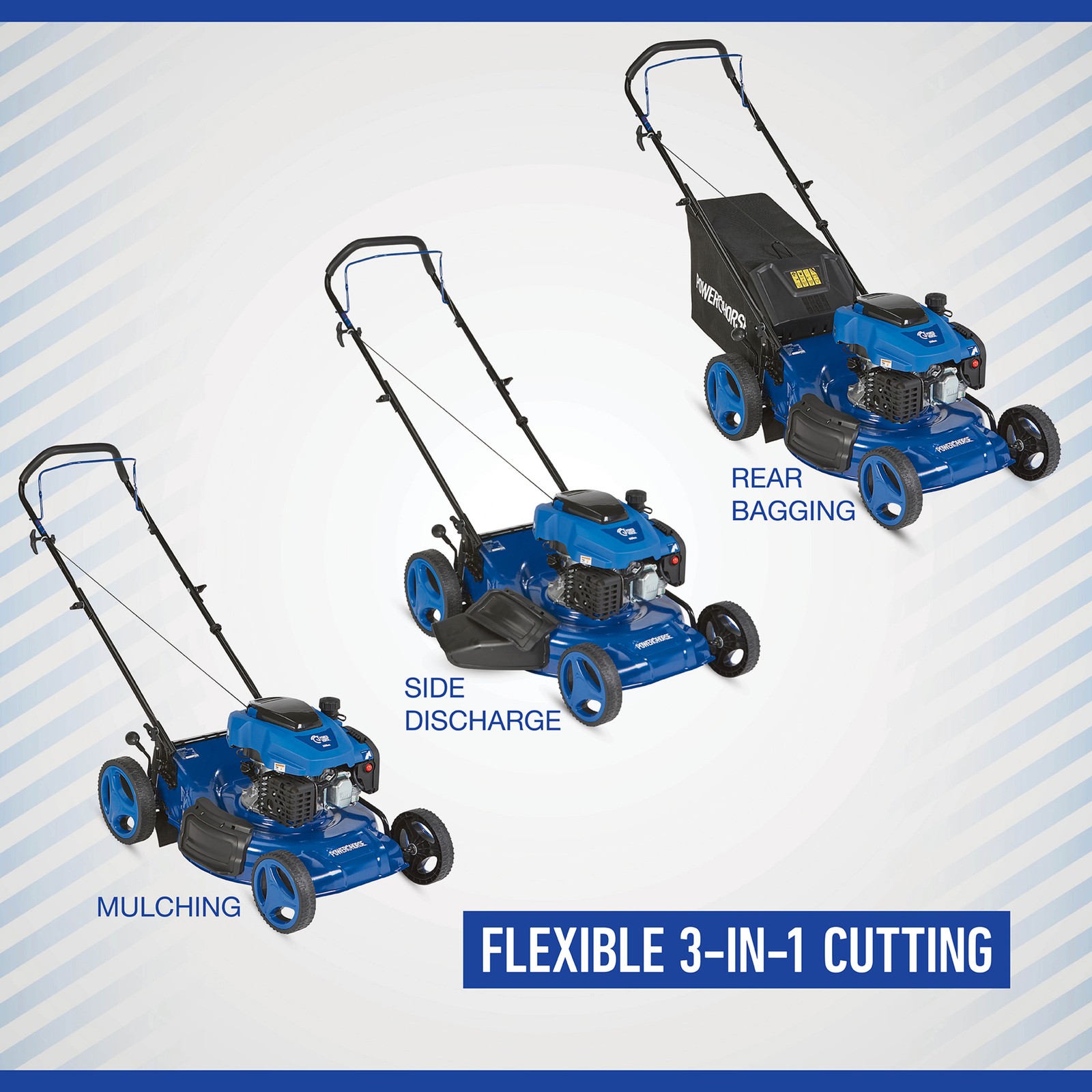 Powerhorse 21in. 3-in-1 Gas Lawn Mower, 200cc Engine