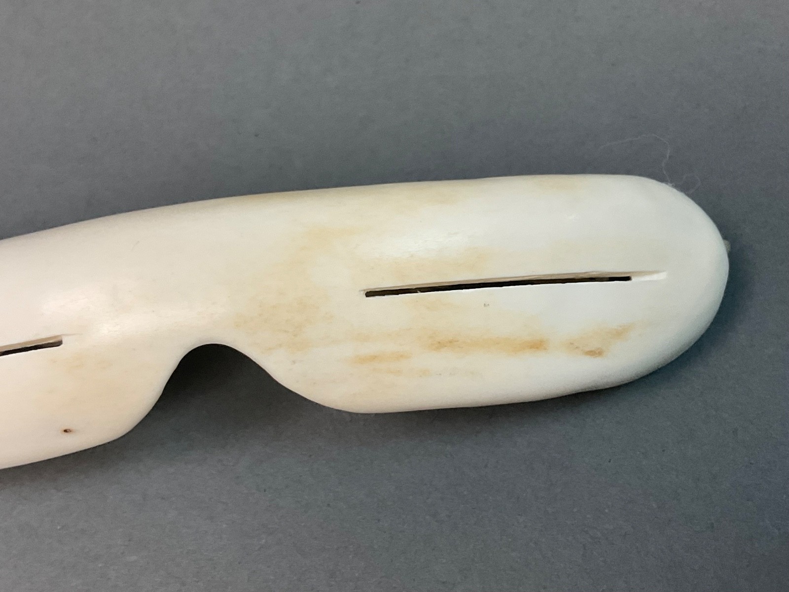 Vtg. Eskimo Snow Goggles Hand Carved Alaskan Canada Inuit Caribou Antler