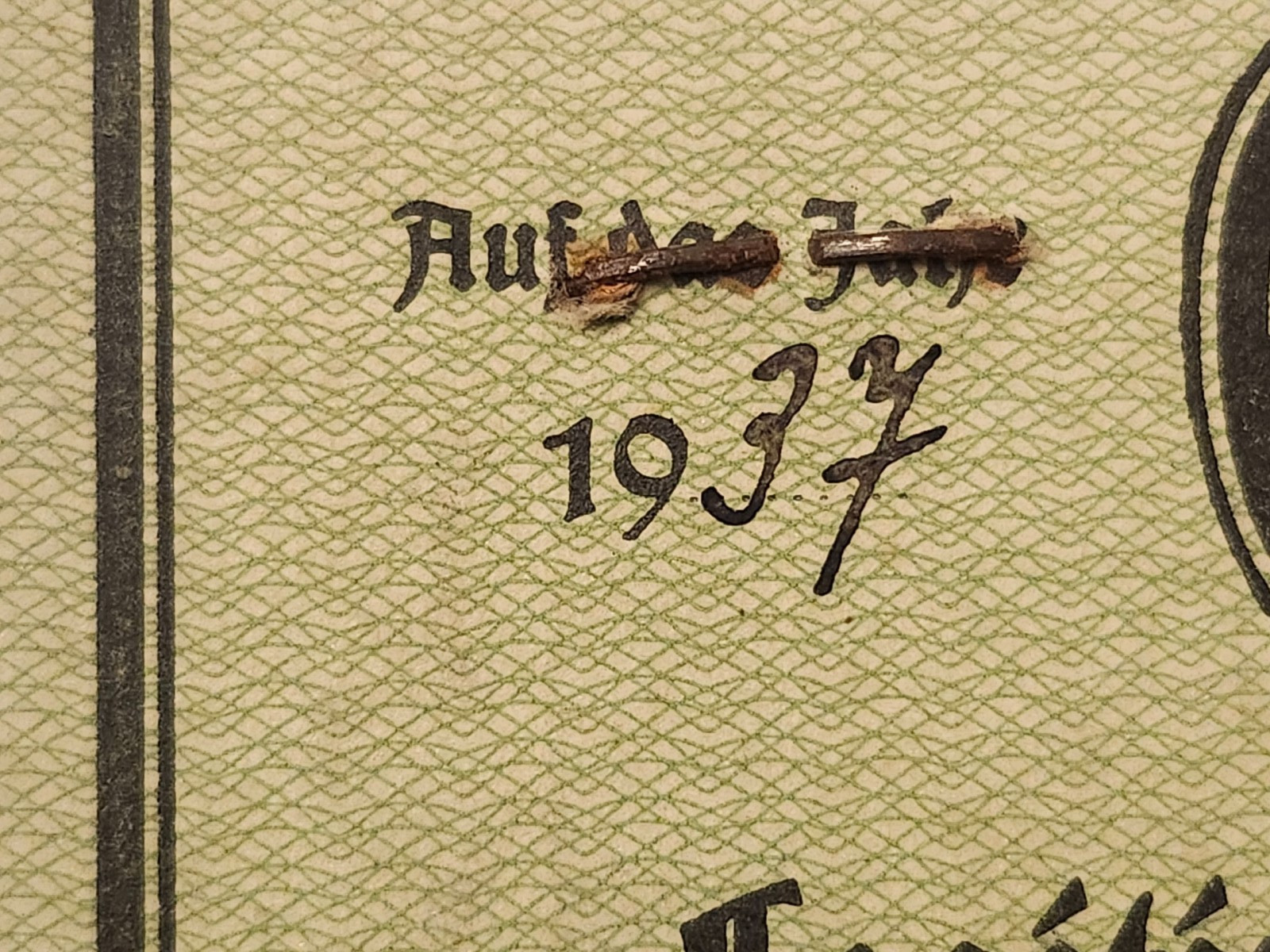 WW2 Germany. Identification card for merchants, 1937.,