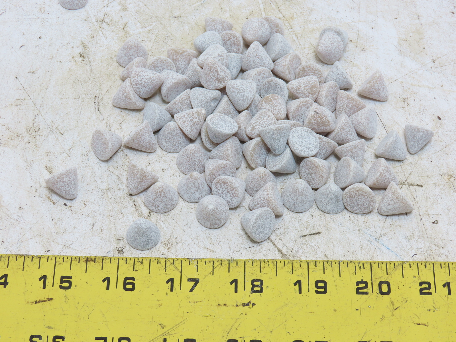 25LB Cu Ft Ceramic Tumbling Polishing Buffing Deburring Media Cone Shape