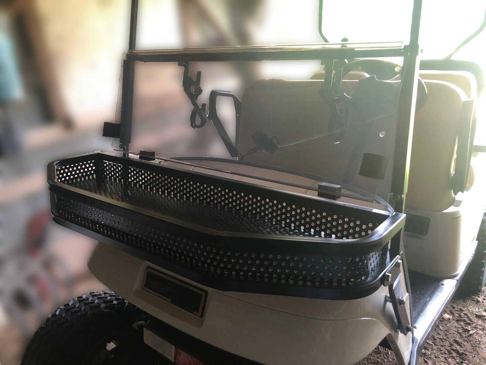 Heavy Duty Front Clay / Cargo Basket For EZGO TXT Golf Cart w/ Mounting Brackets