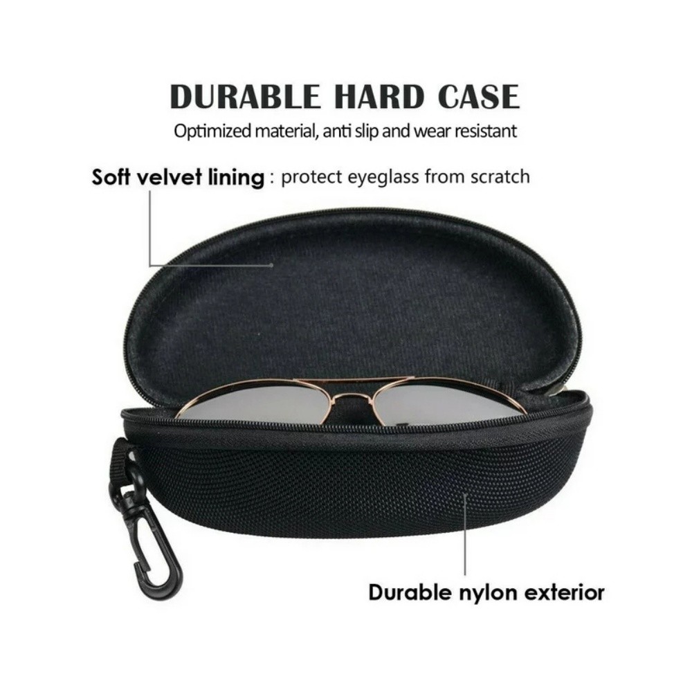 2-Pack Eye Glasses Case Box Sunglasses Protector Hard Zipper Belt Clip Portable~