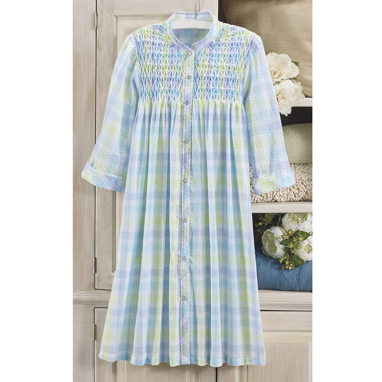 New  Snap Front House Coat Dusters--  S M L 1X 2X 3X