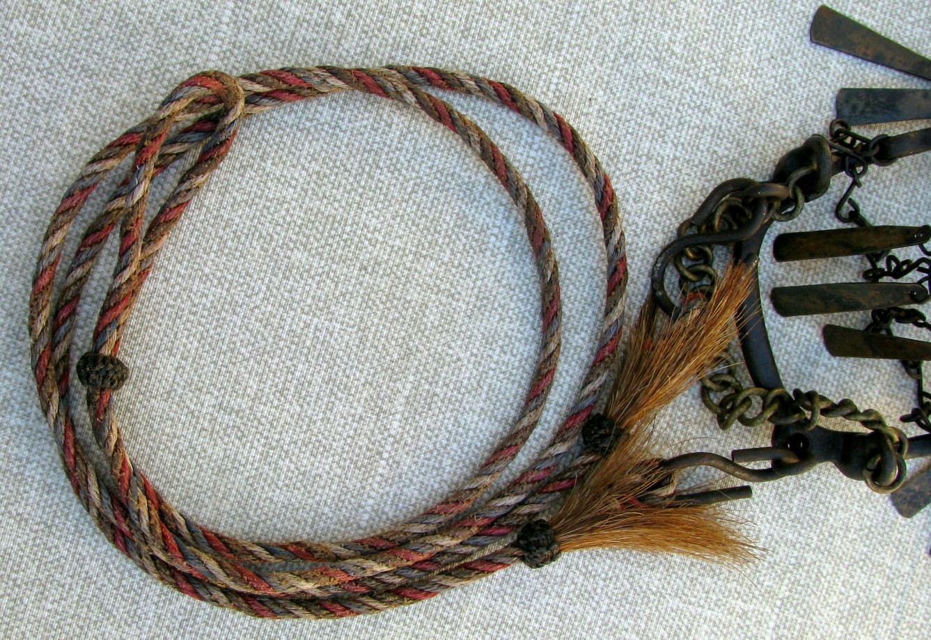 UNIQUE ANTIQUE COMPLETE CHILDS EMBROIDERED PONY HEADSTAL RING BIT REIN SET 1900