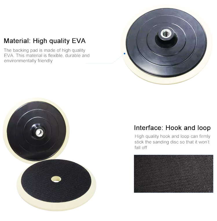 7 Polishing Buffing Hook and Loop Backing Pad