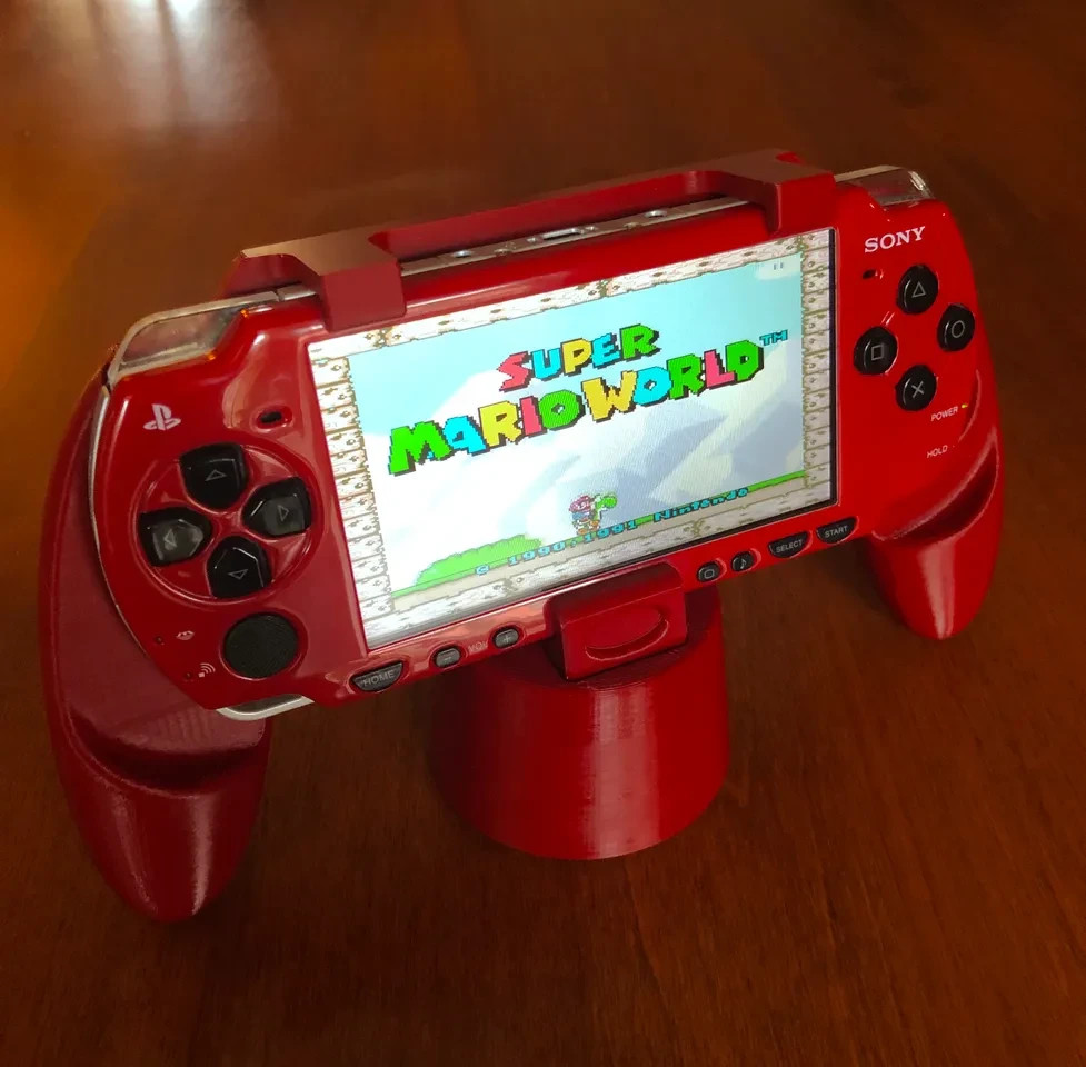 PSP 2000/3000 Comfort Grip with Display Stand - Ergonomic Gaming Controller