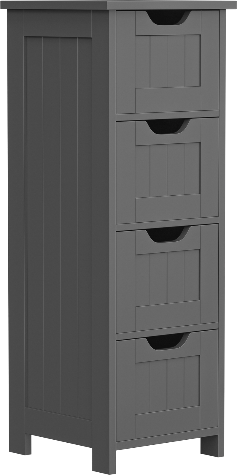 Bathroom Floor Cabinet with 4 Drawers Sturdy Storage Organizer Cabinet Gray