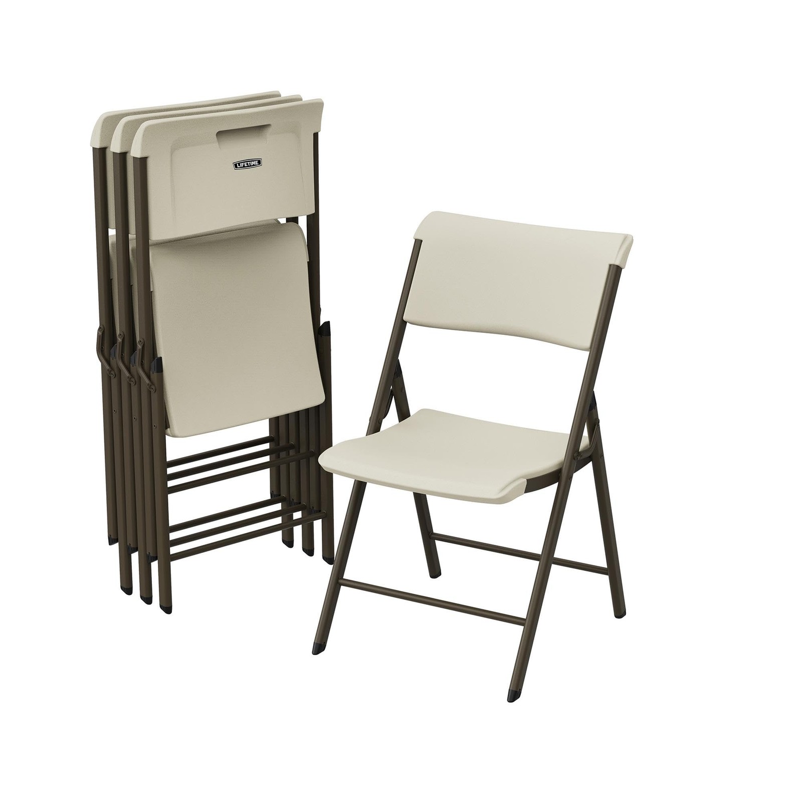 LIFETIME A-Frame Folding Chair, 4-Pack, Almond