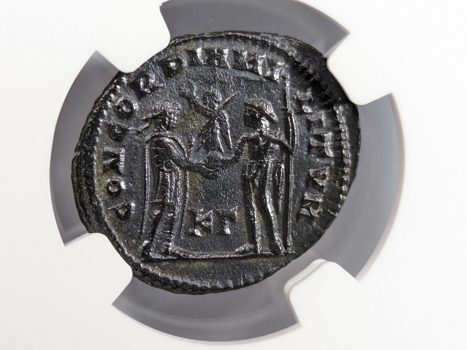 Diocletian Roman Empire AD 284-305 NGC AU Post Ref Radiate Aurelianianus Soldier