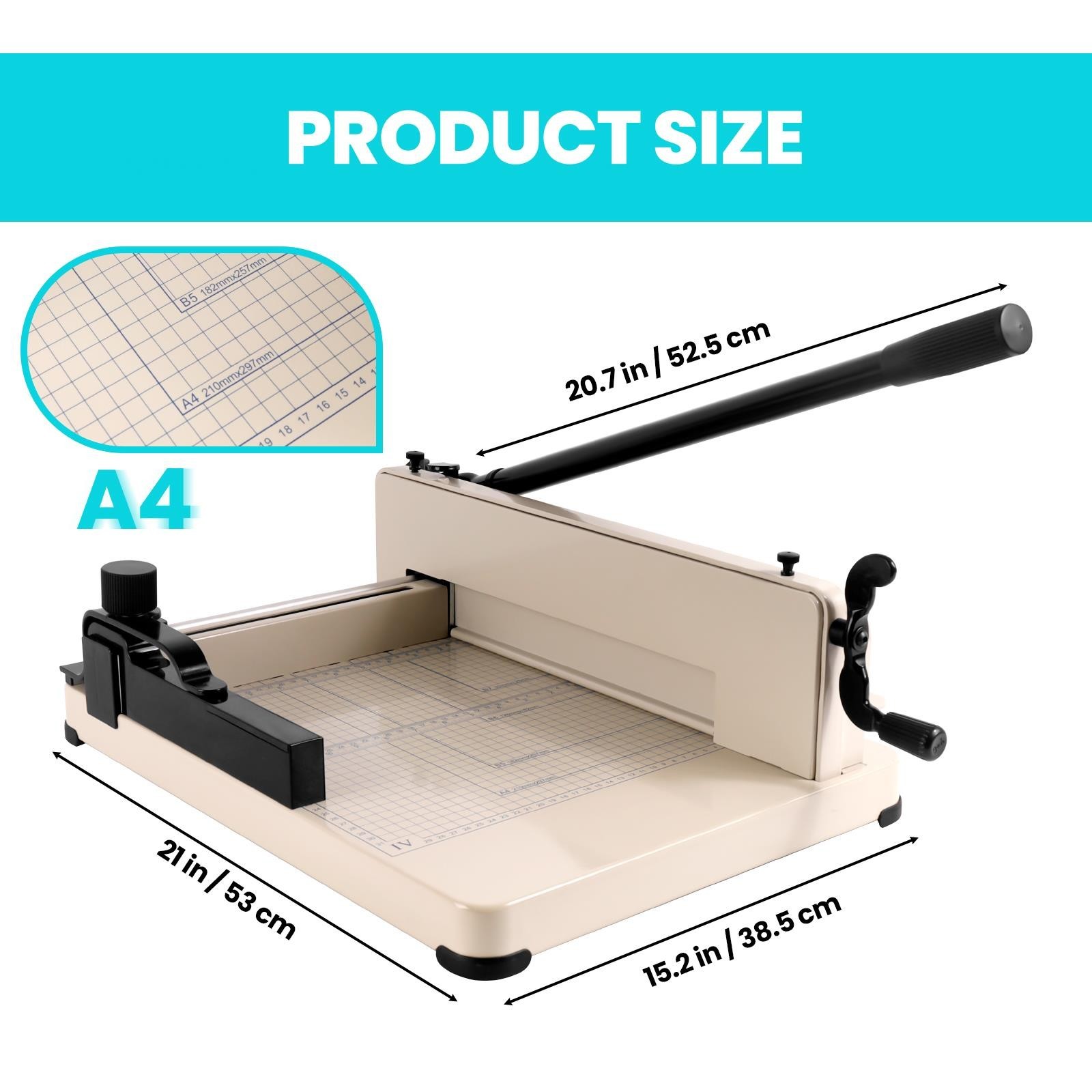 A4 12'' Heavy Duty Guillotine Paper Cutter, 400Sheets Paper Cutters and Trimmers