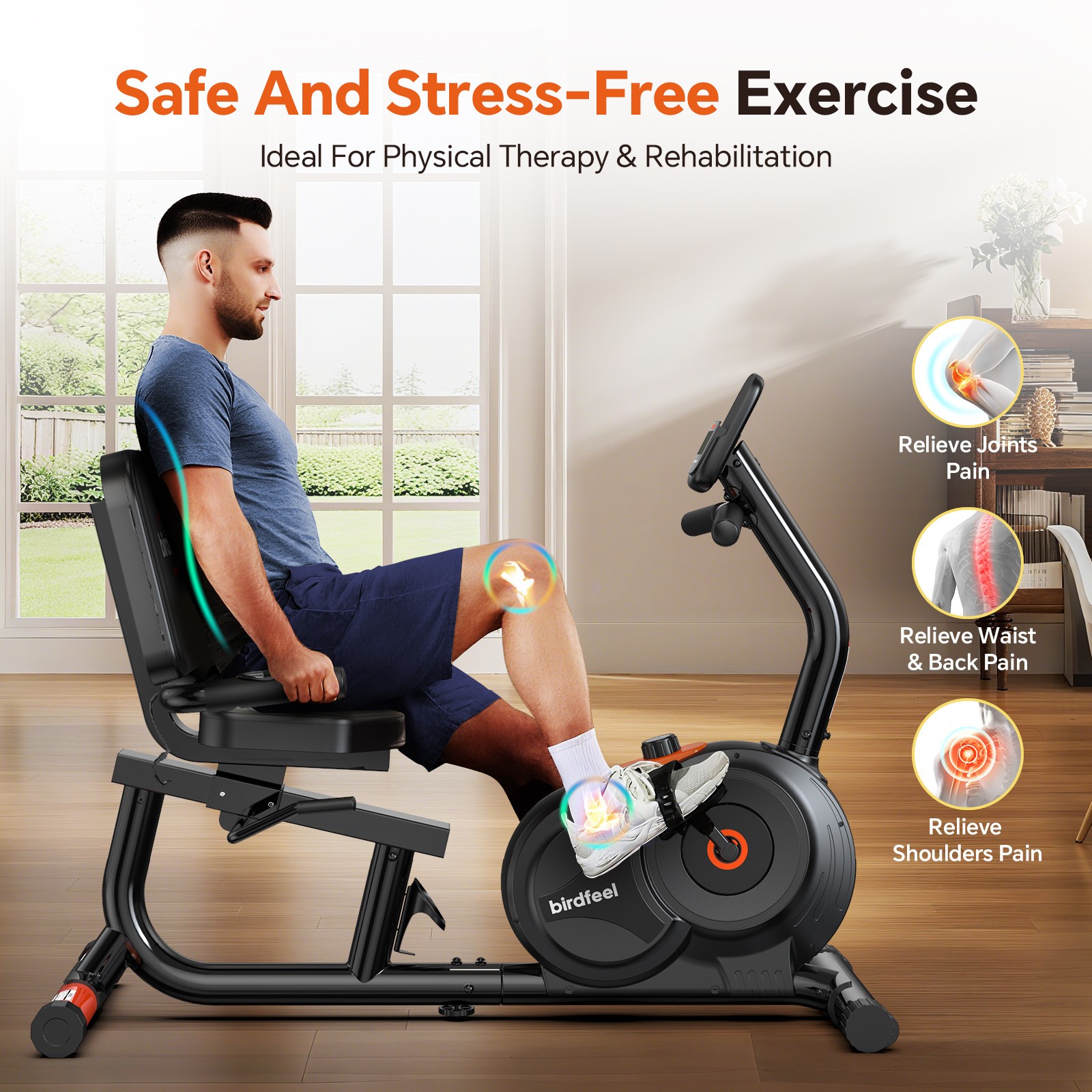 Indoor Recumbent Exercise Bike Stationary Bike Cardio Workout Bike Fitness Bike