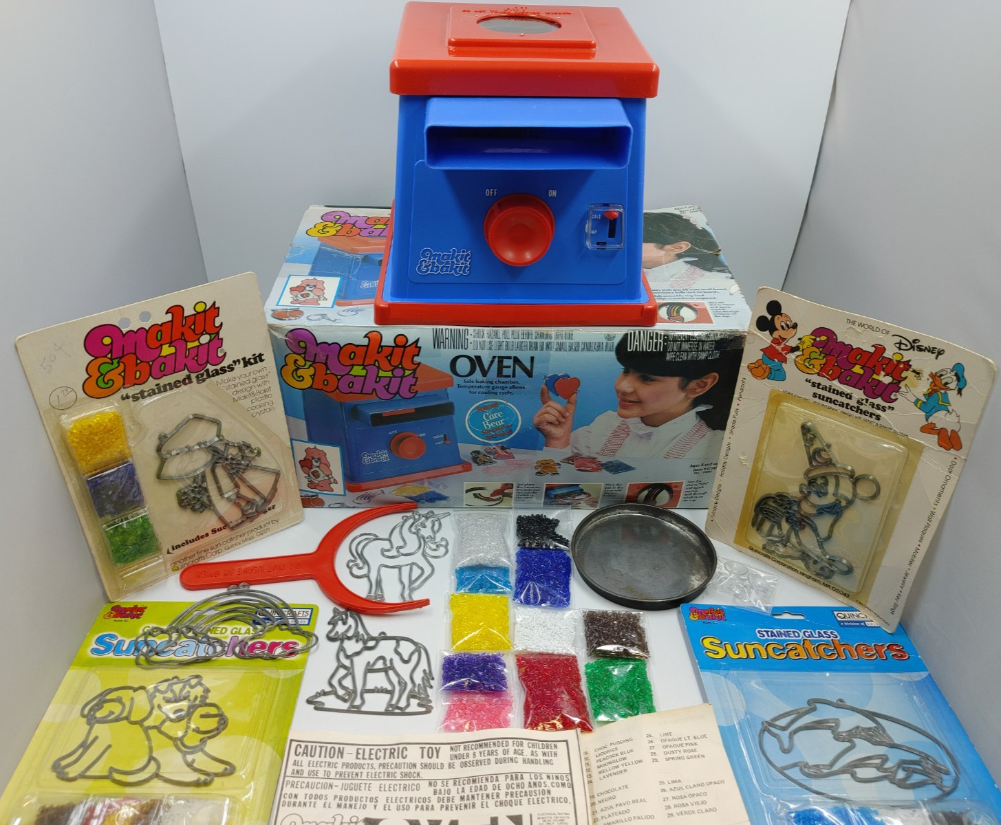 Vintage Makit & Bakit Oven & Suncatcher Assortment Lot Working With Box