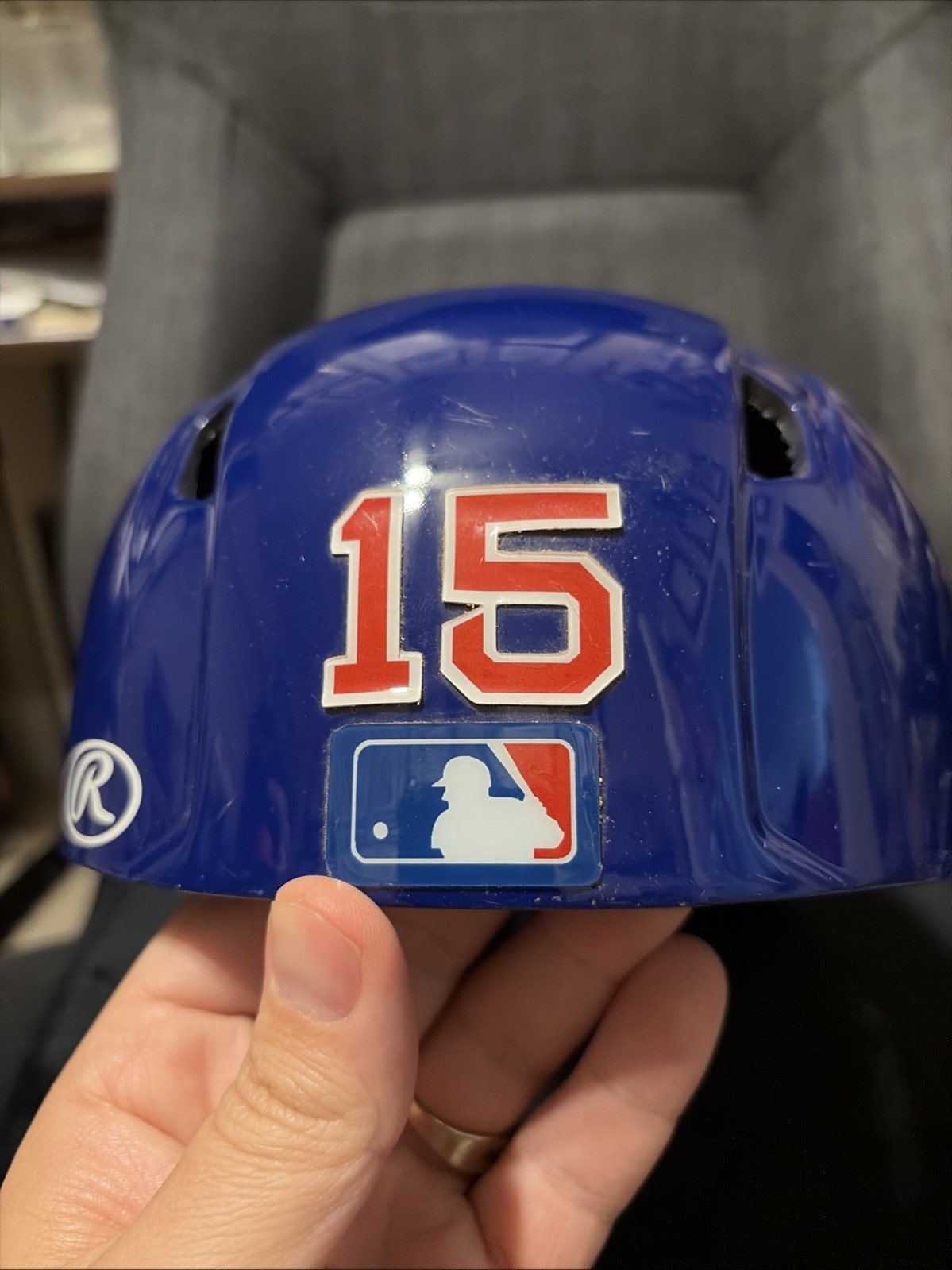 Rare Carson Kelly Chicago Cubs Used Cubs Catching Helmet Skull Cap