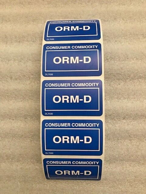 5 ORMD ORM-D 1.5 x 2.5 inch "other" HAZMAT Qty Shipping Label Sticker UPS Fedex