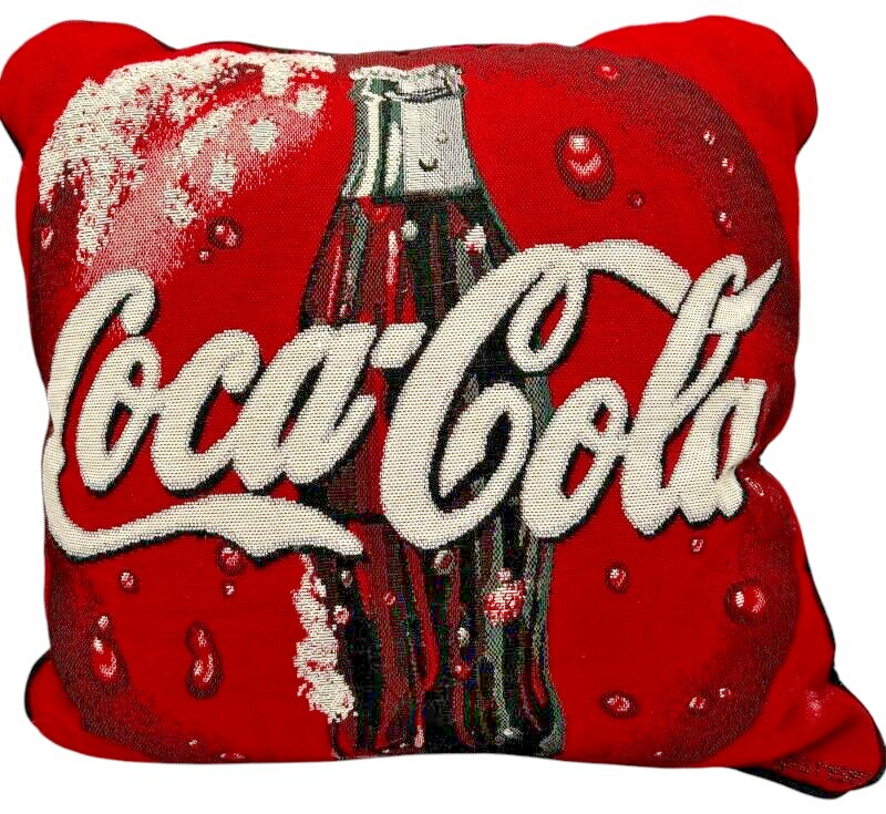 VTG Coca-Cola Coke Bottle Bubbles Tapestry 15 inch Throw Pillow