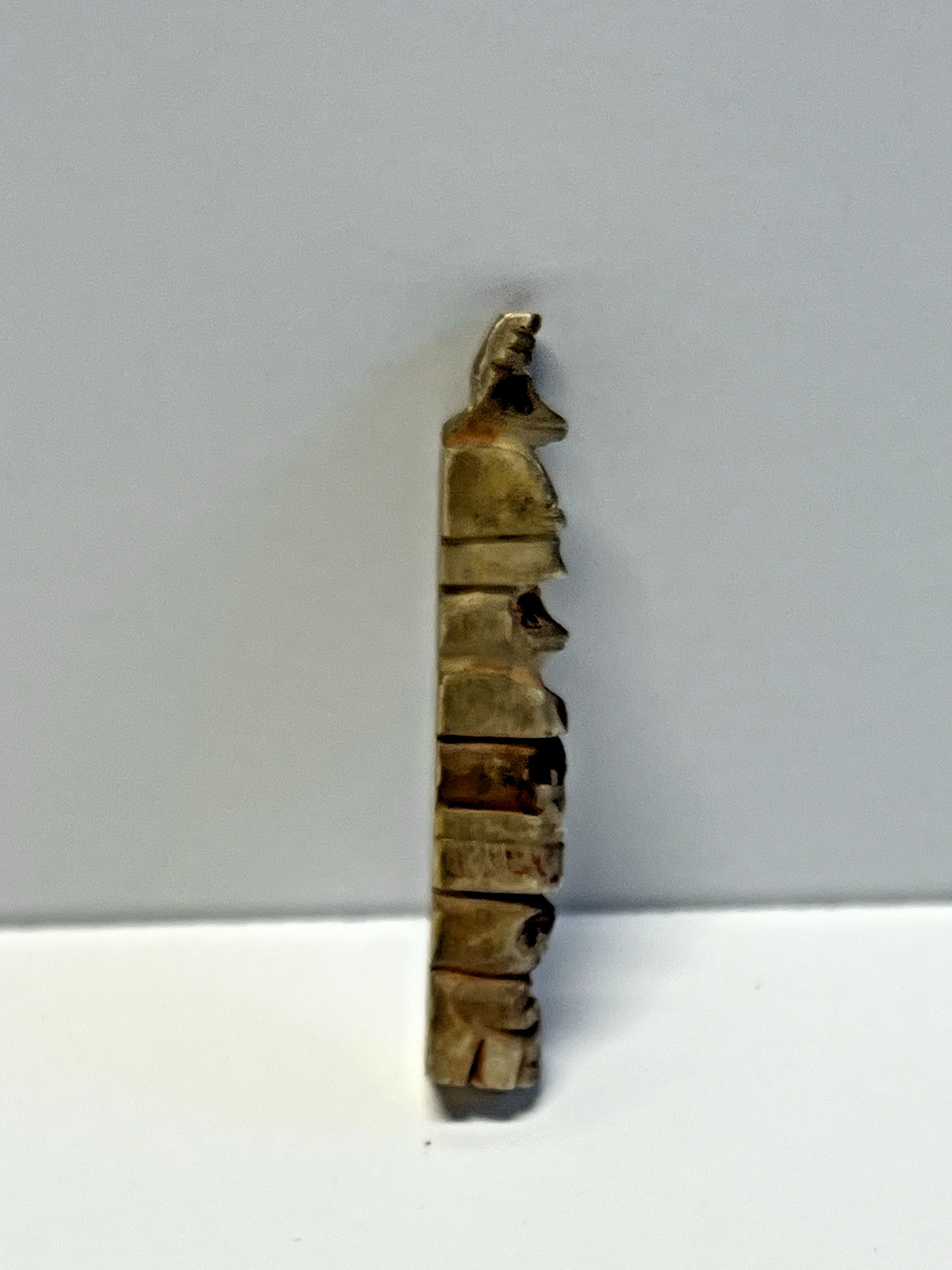 Original Inuit Eskimo Hand Carved Totem; Early 1900's; Miniature 2 3/16"; Lot#B3